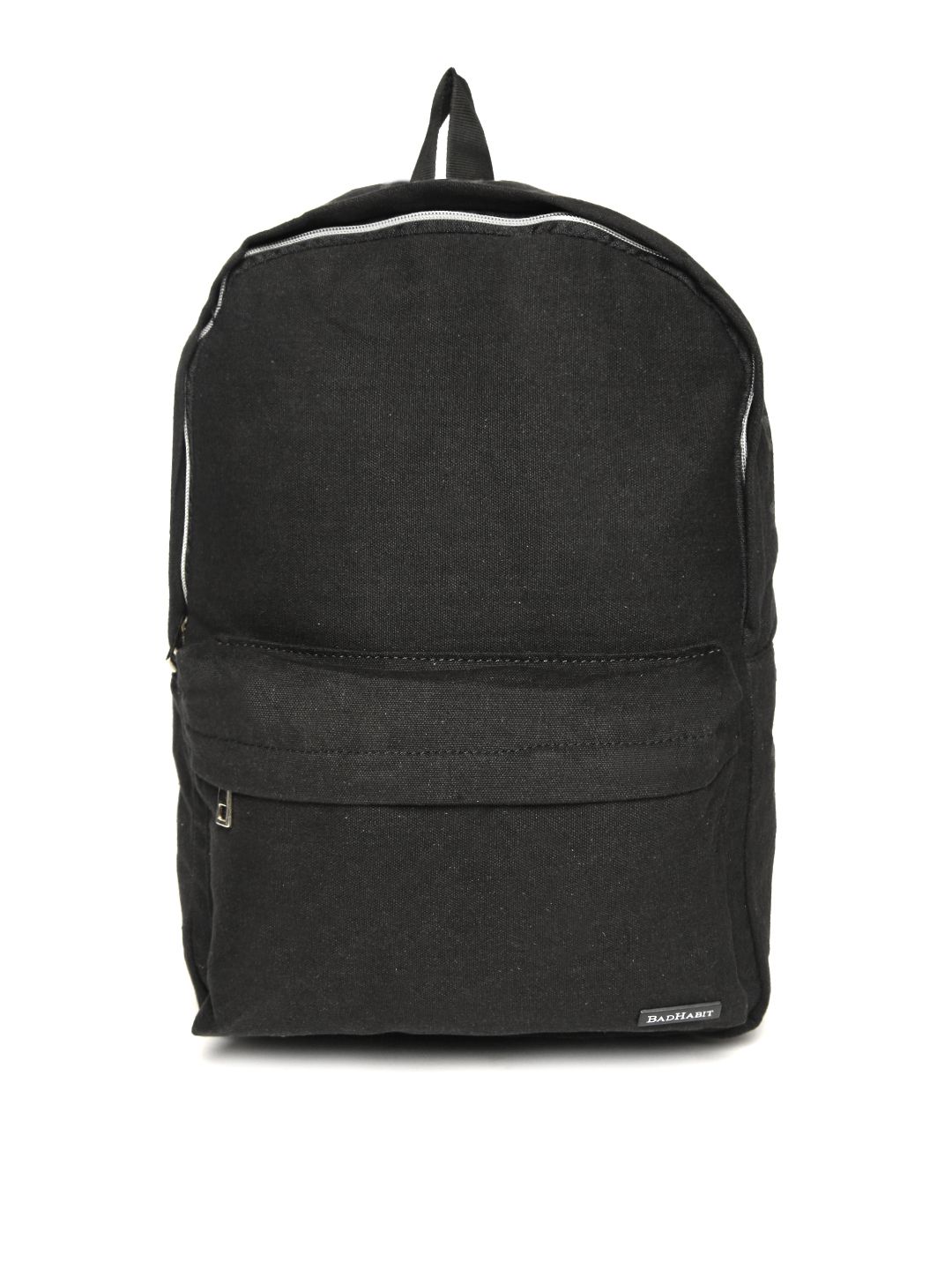 BAD HABIT Unisex Black Solid Laptop Backpack Price in India