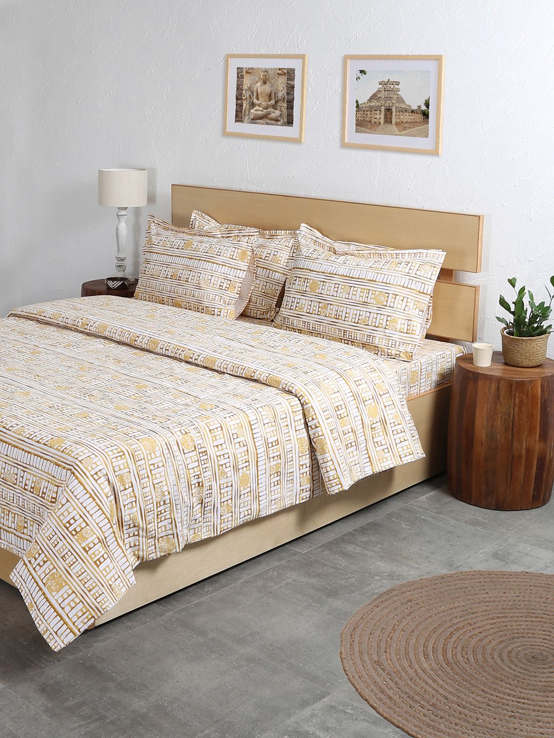 House This Yellow Geometric Mild Winter 110 GSM Double Bed Dohar Cover Price in India
