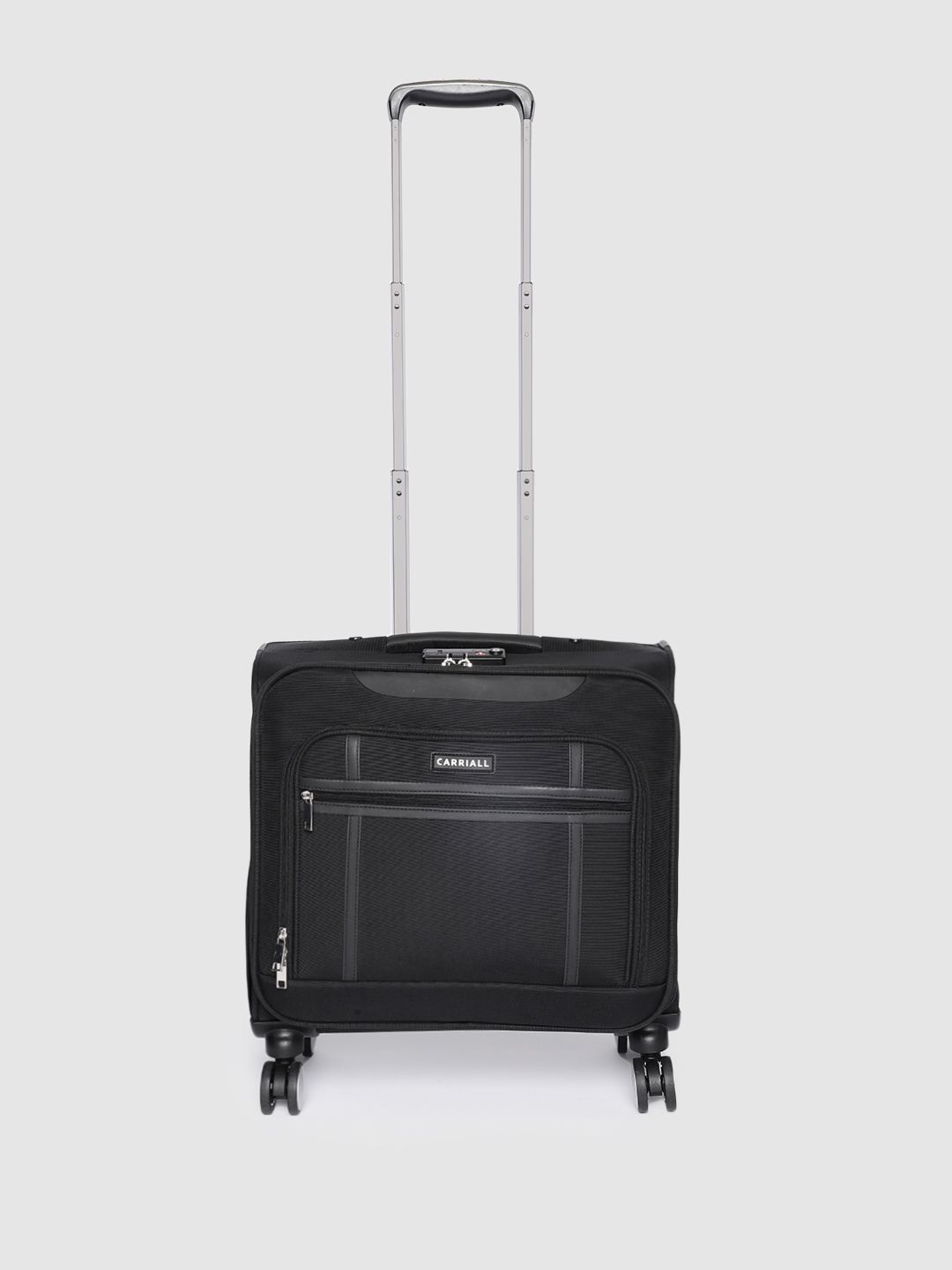 CARRIALL Black Solid Laptop Roller Case Cabin Trolley Bag Price in India