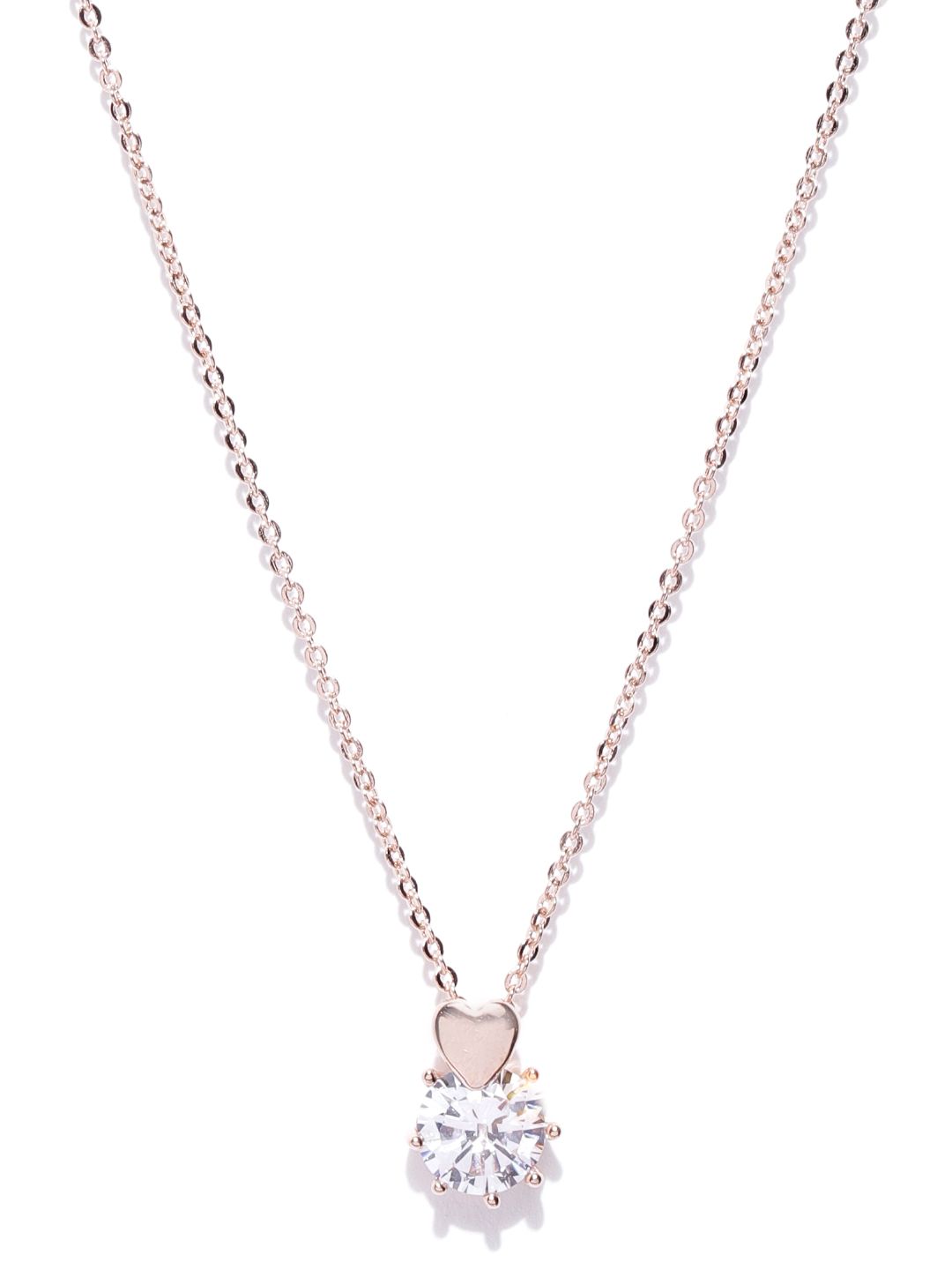 Carlton London Rose Gold-Plated CZ Studded Necklace Price in India