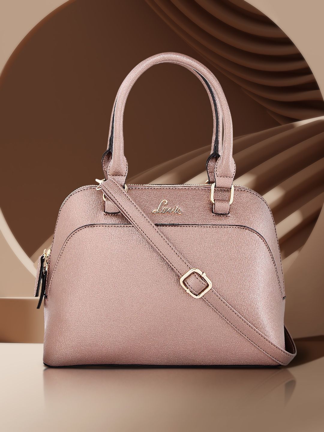 Lavie Rose Gold-Toned Solid Handheld Bag Price in India