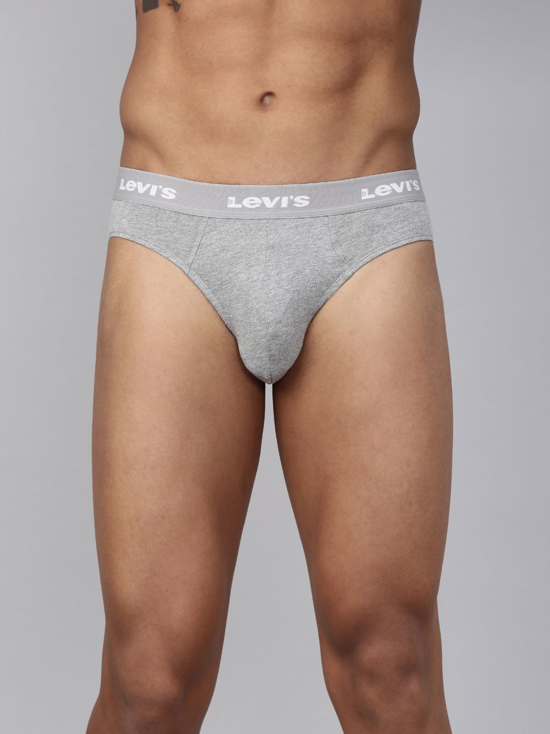 Levis Men Solid Pure Cotton Ultrasoft Waistband Brief with Smartskin Technology