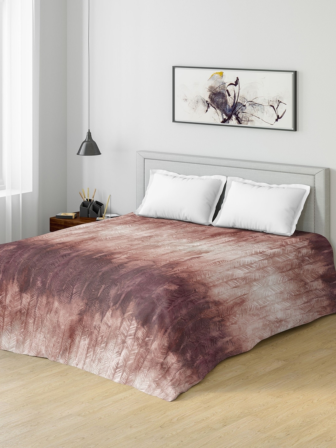 DDecor Brown & White Abstract Mild Winter 150 GSM Double Bed Comforter Price in India