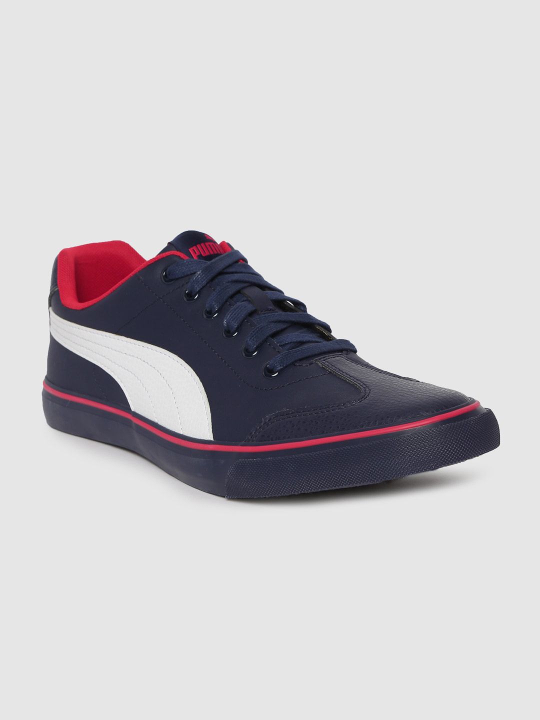 Puma Unisex Navy Blue & White Quarter block IDP Sneakers