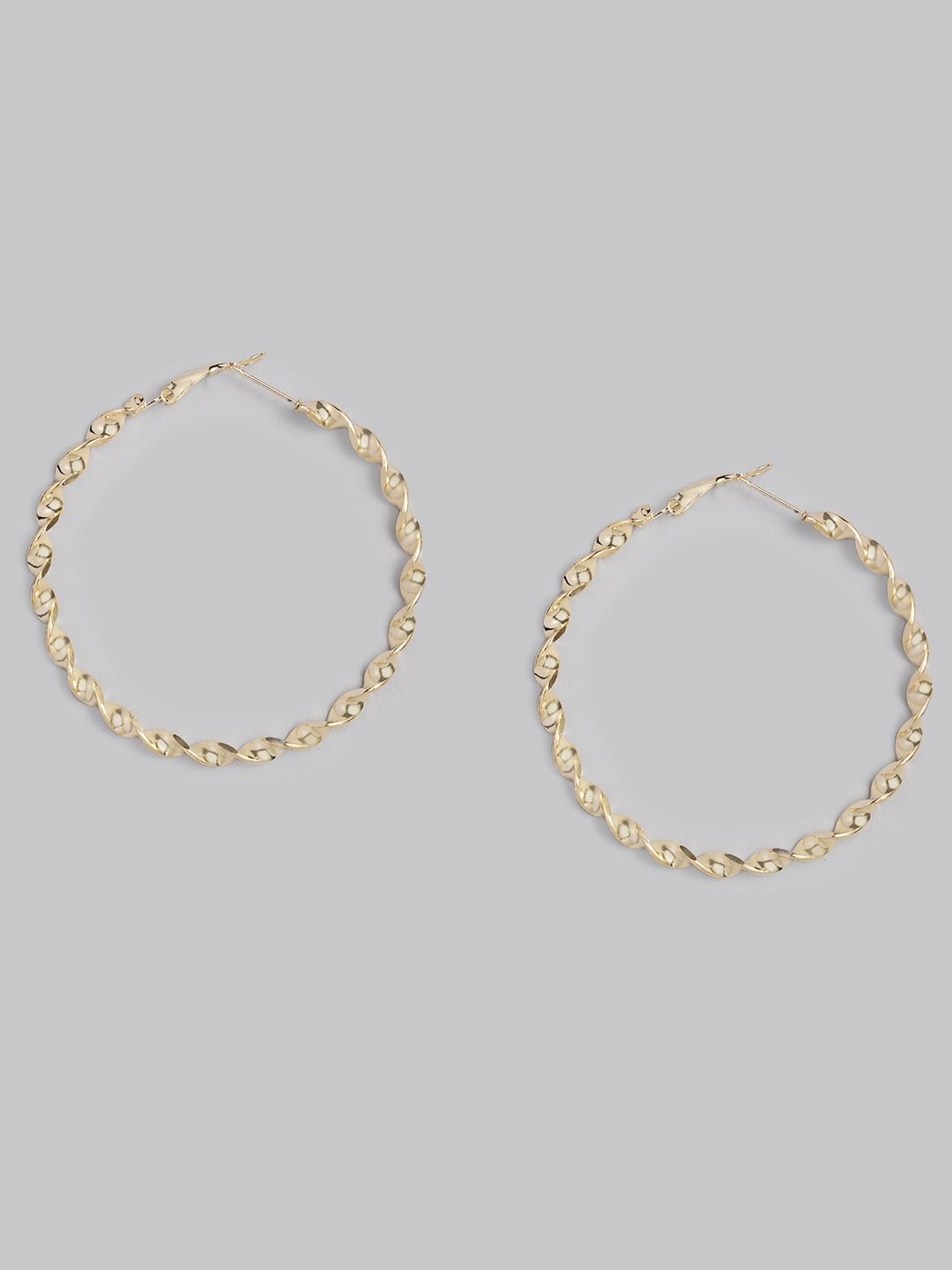 justpeachy Gold-Plated Circular Hoop Earrings Price in India