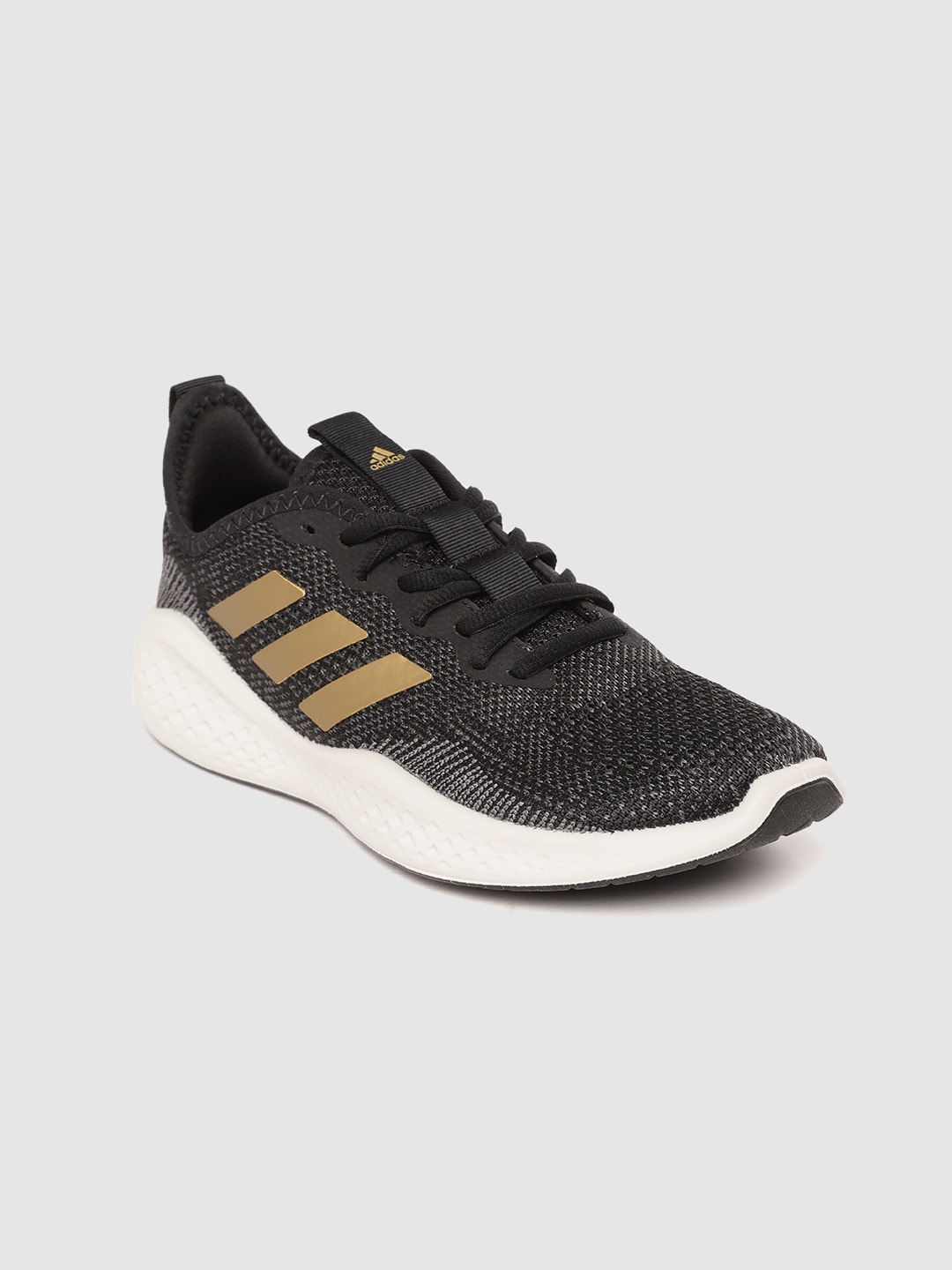 ADIDAS Women Black Woven Design Fluidflow Running Shoes Price in India