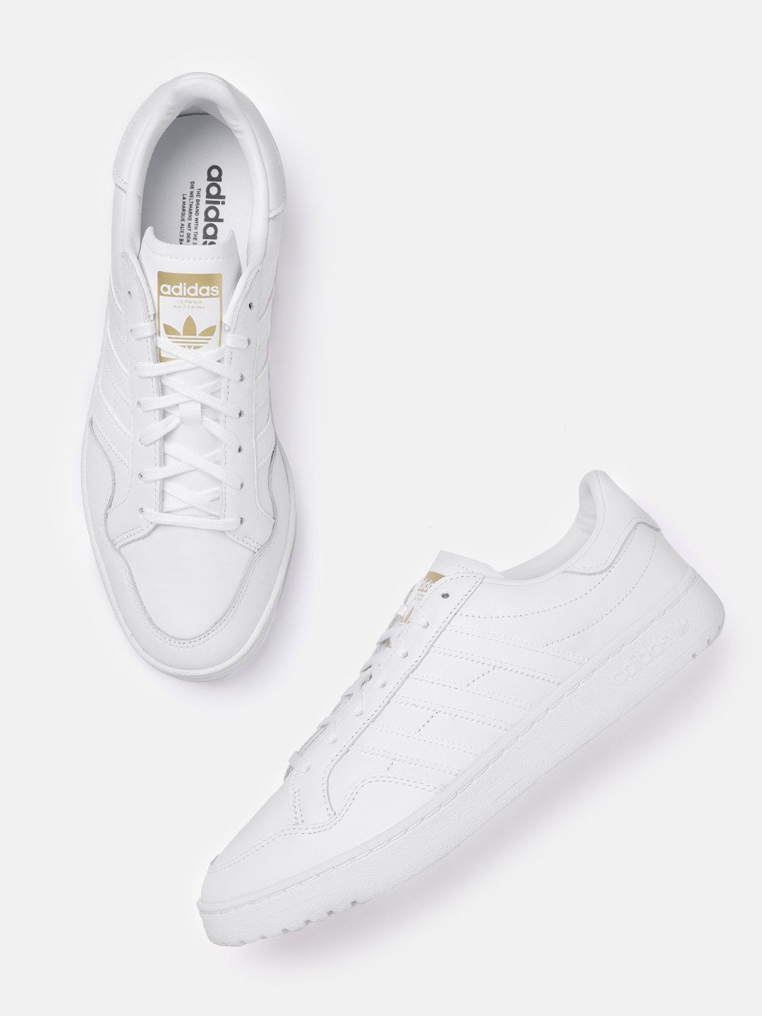 ADIDAS Originals Men White Leather Team Court Sneakers