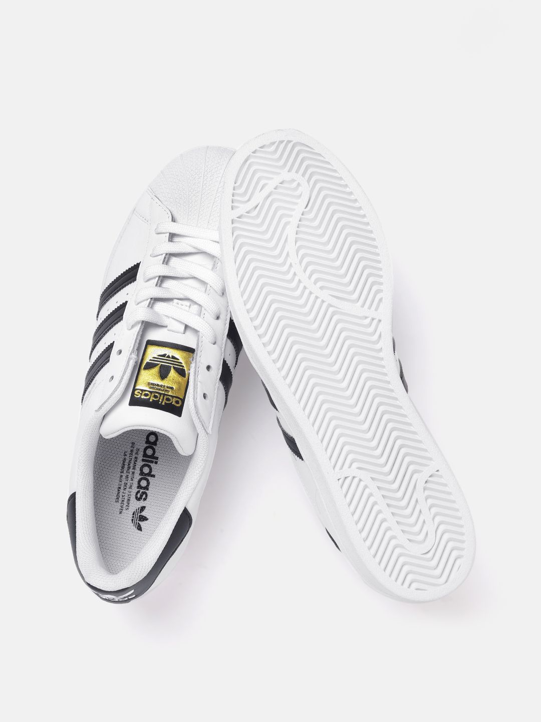 Buy ADIDAS Originals Men White & Black Superstar Textured Detail Sneakers -  Casual Shoes for Men 11353384 | Myntra