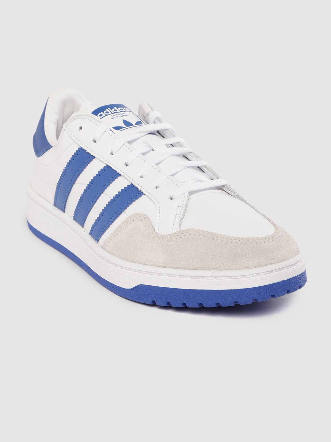 ADIDAS Originals Men White Solid Leather Excluding Trims Team Court Sneakers