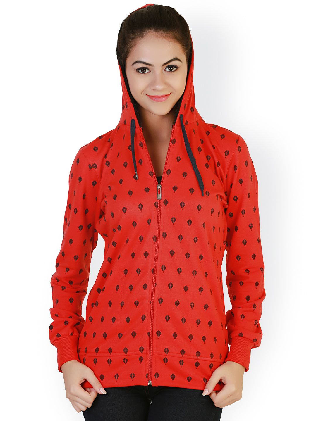 Belle Fille Red Printed Jacket Price in India