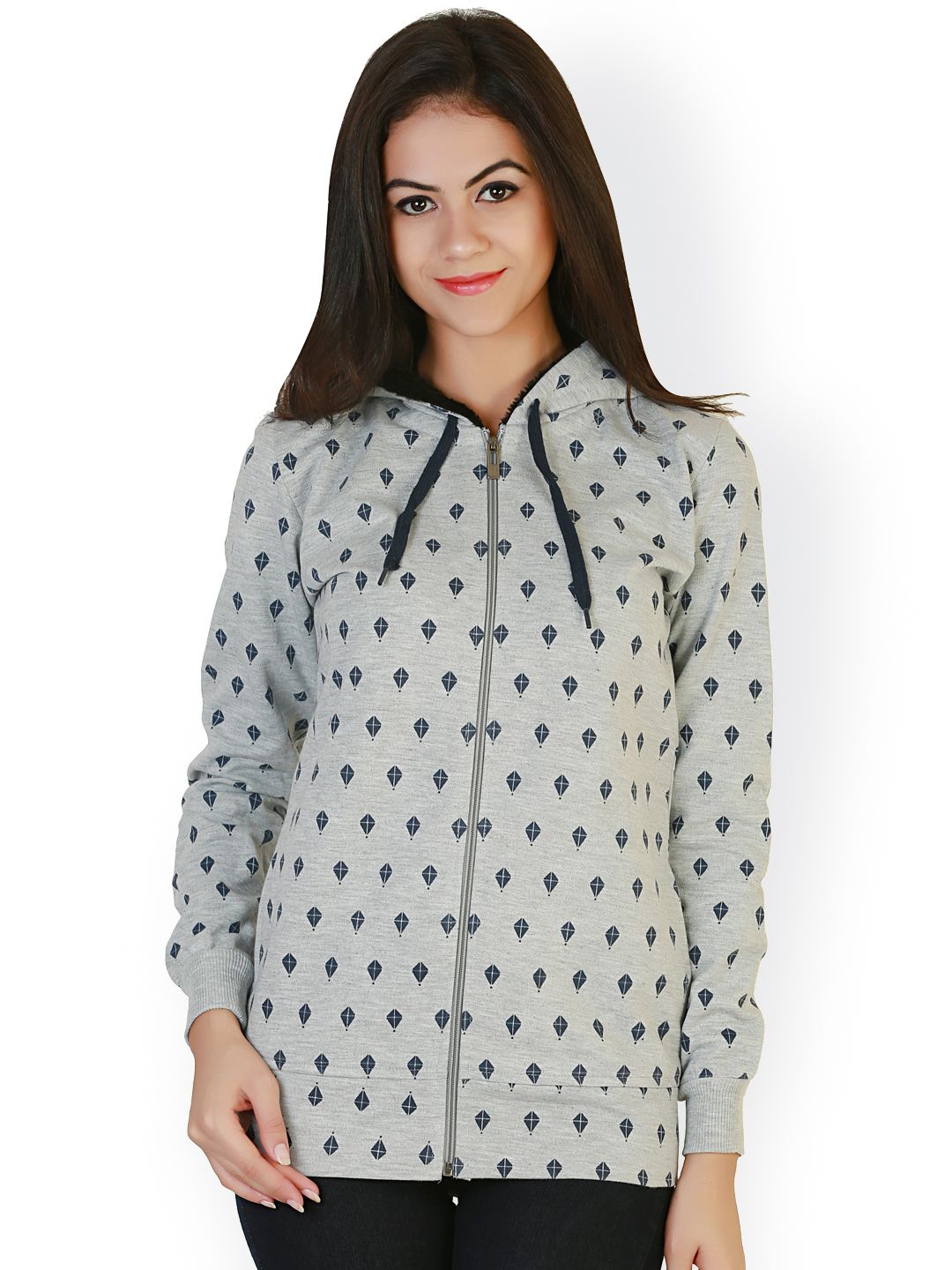Belle Fille Grey Printed Jacket Price in India