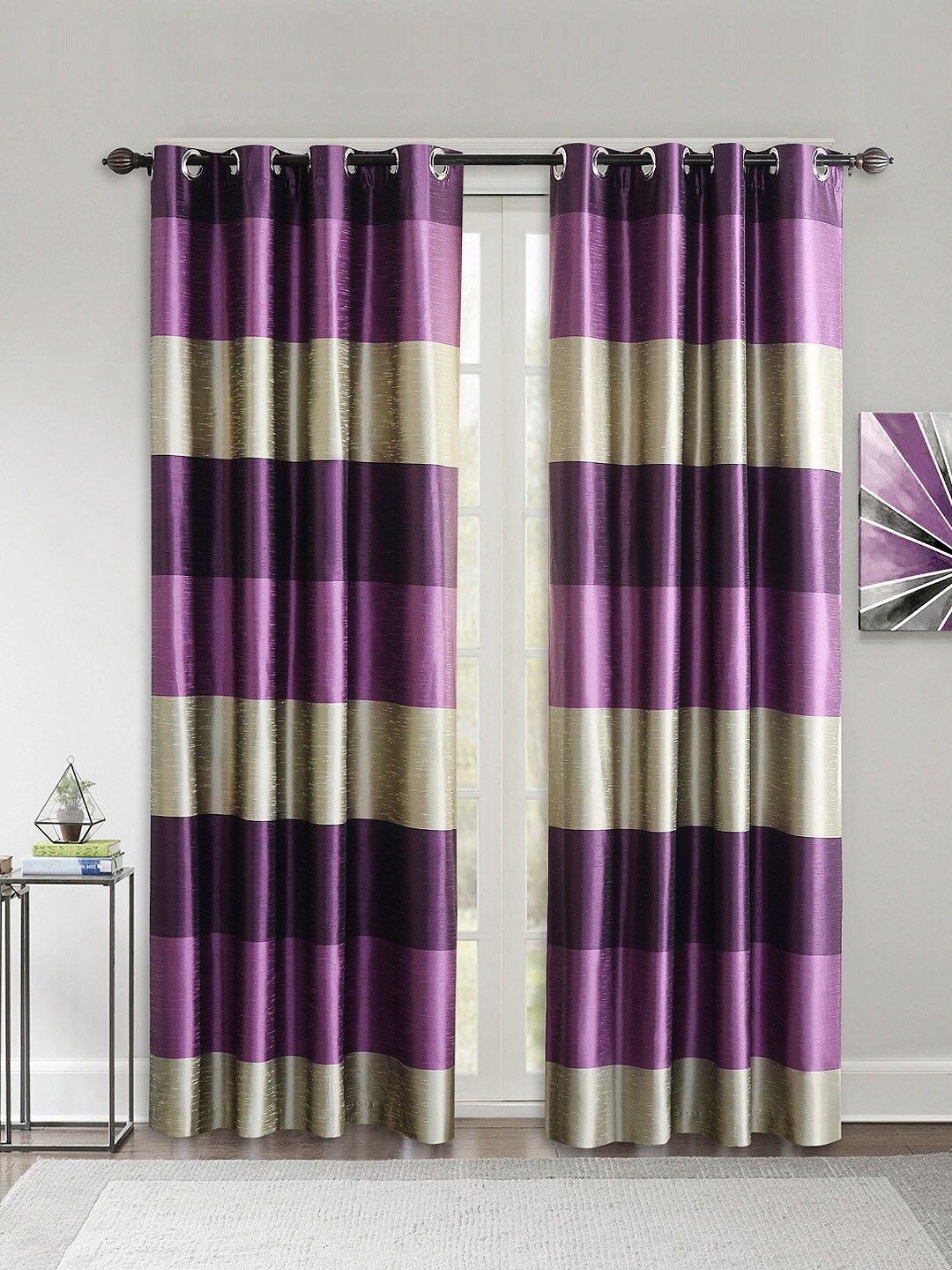Deco Window Purple Set of 2 Curtains Price in India