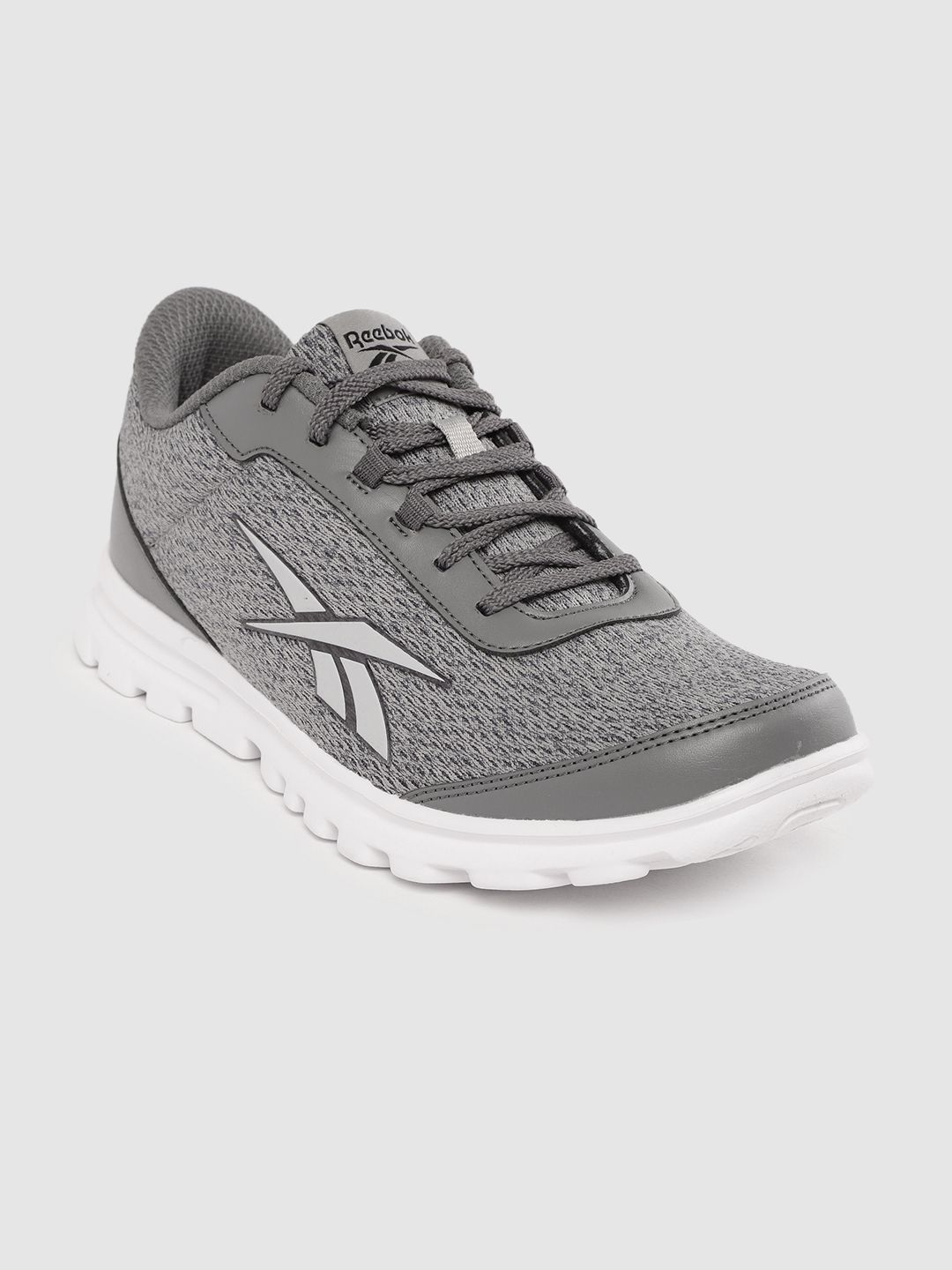 Reebok Men Grey Melange Woven Design Lux LP Running Shoes