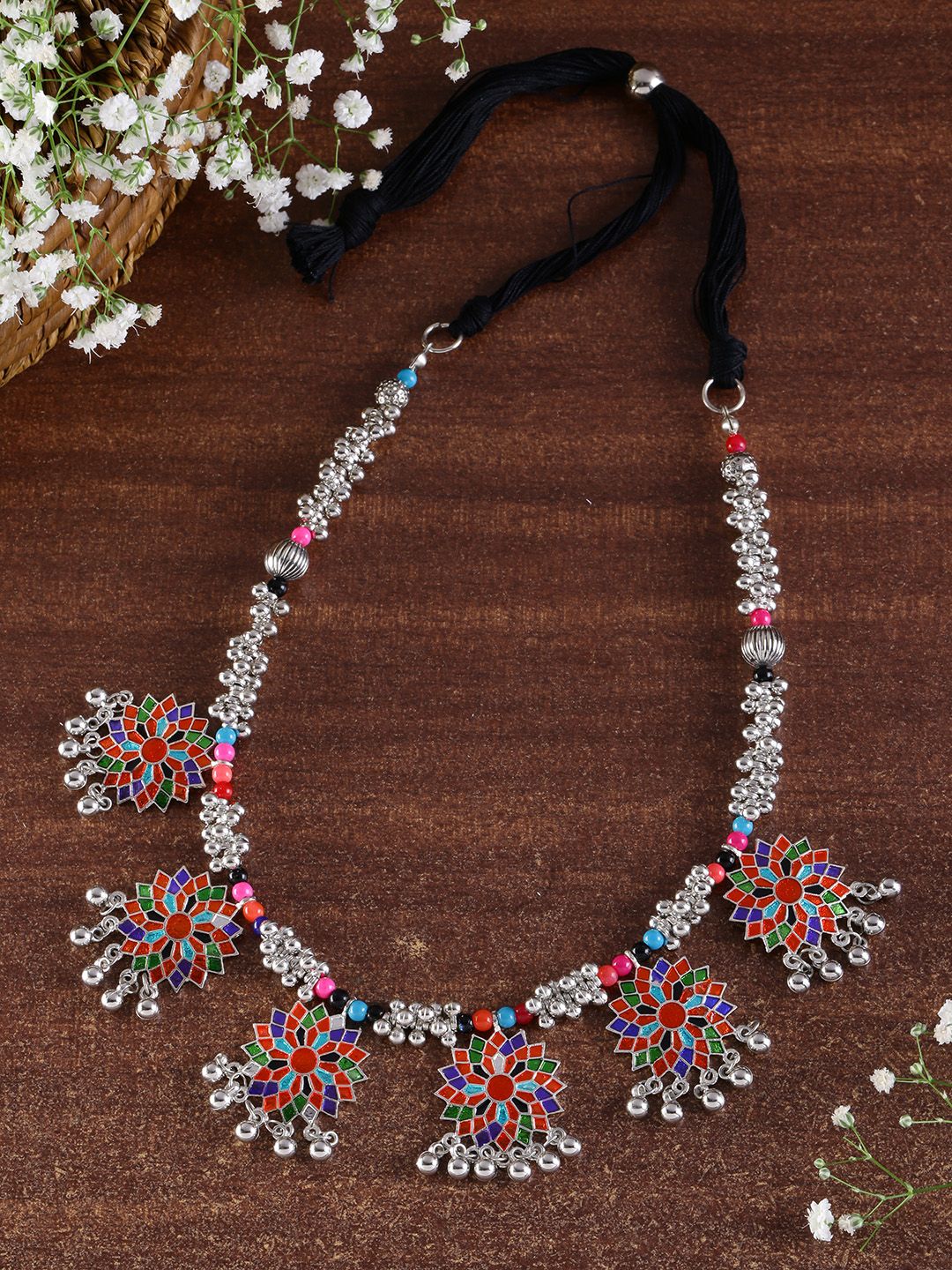 Fida Multicolored Enamelled Afghan Necklace Price in India