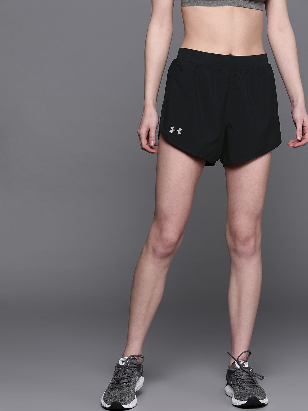 UNDER ARMOUR Women Black Fly-By 2.0 Mini Short Price in India