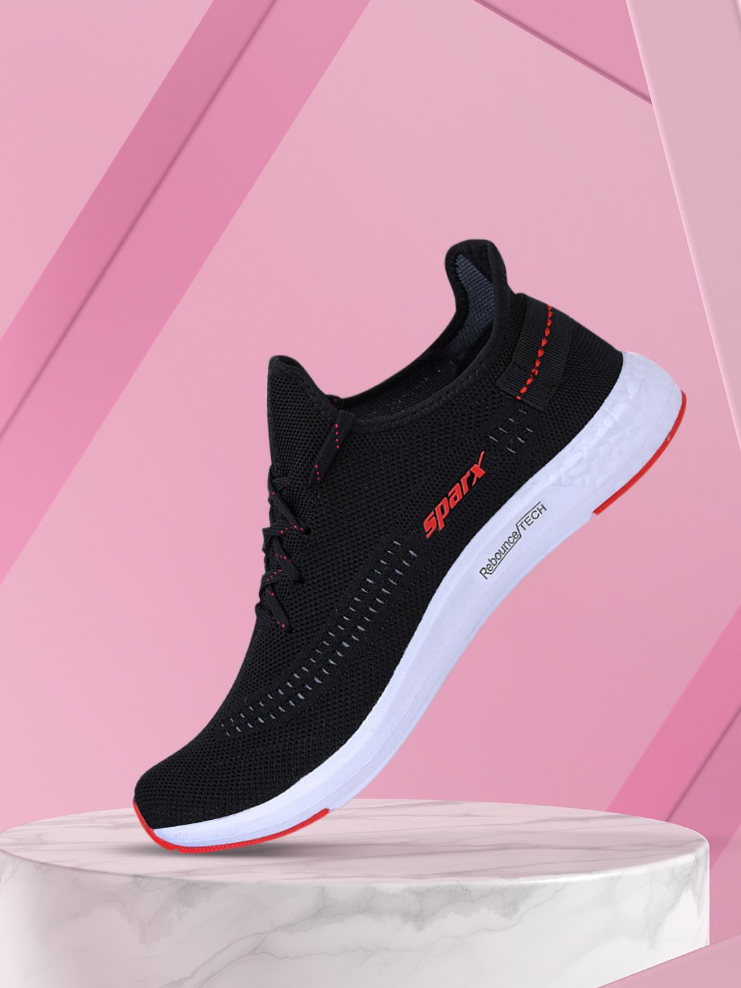 Sparx Men Black Mesh Running Shoes