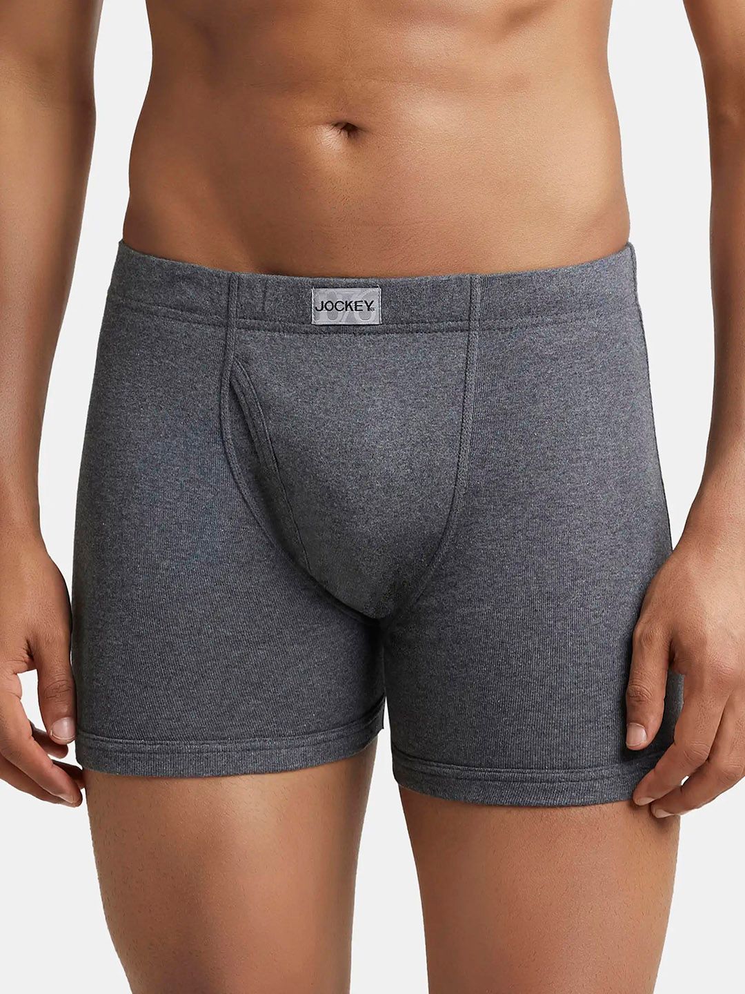 Jockey Combed Cotton Rib Boxer Brief with Ultrasoft and Durable Waistband-8008