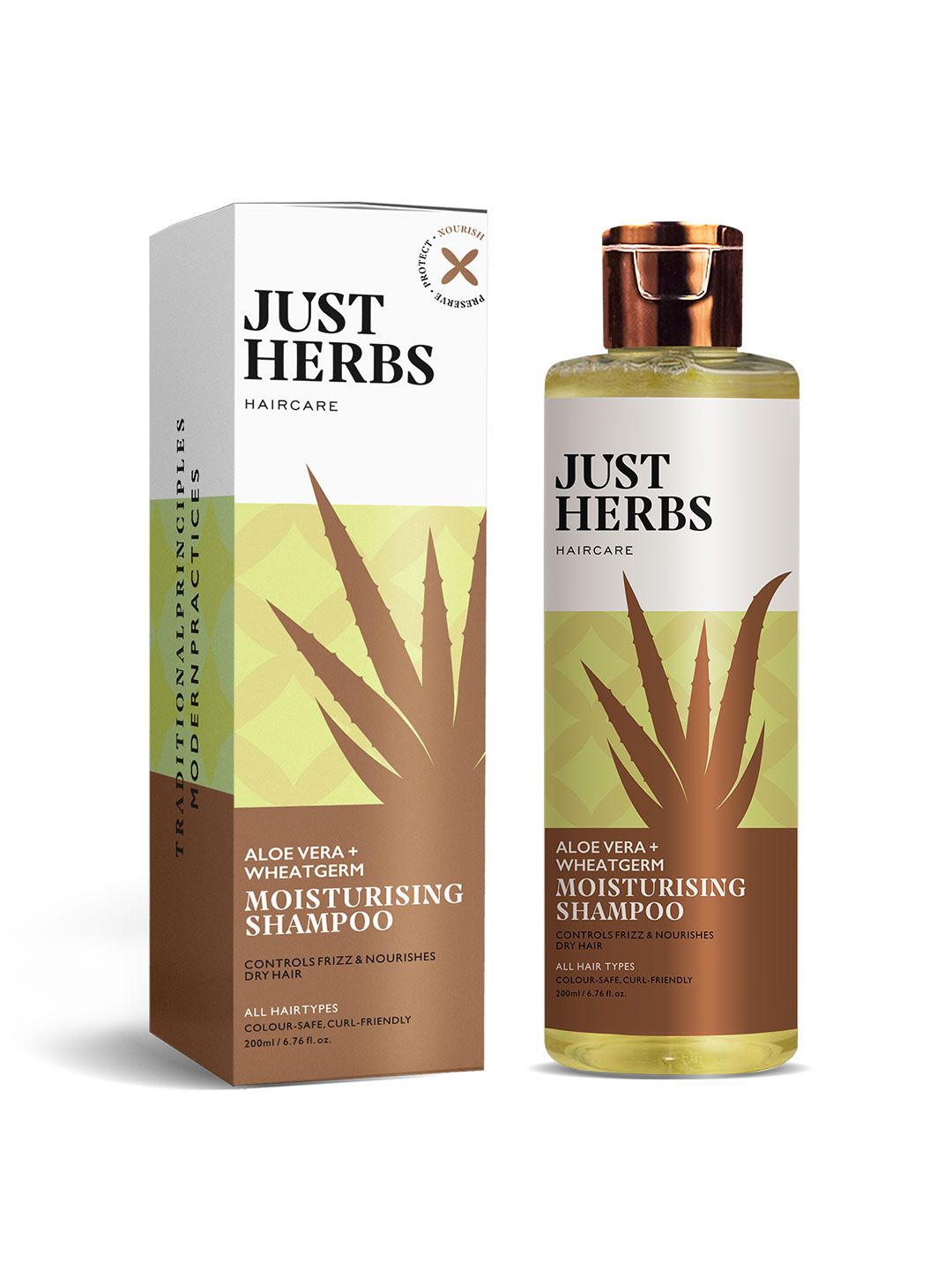 Just Herbs Aloe Vera Anti Frizz & Hairfall Control Shampoo For Dry Hair - 200ml