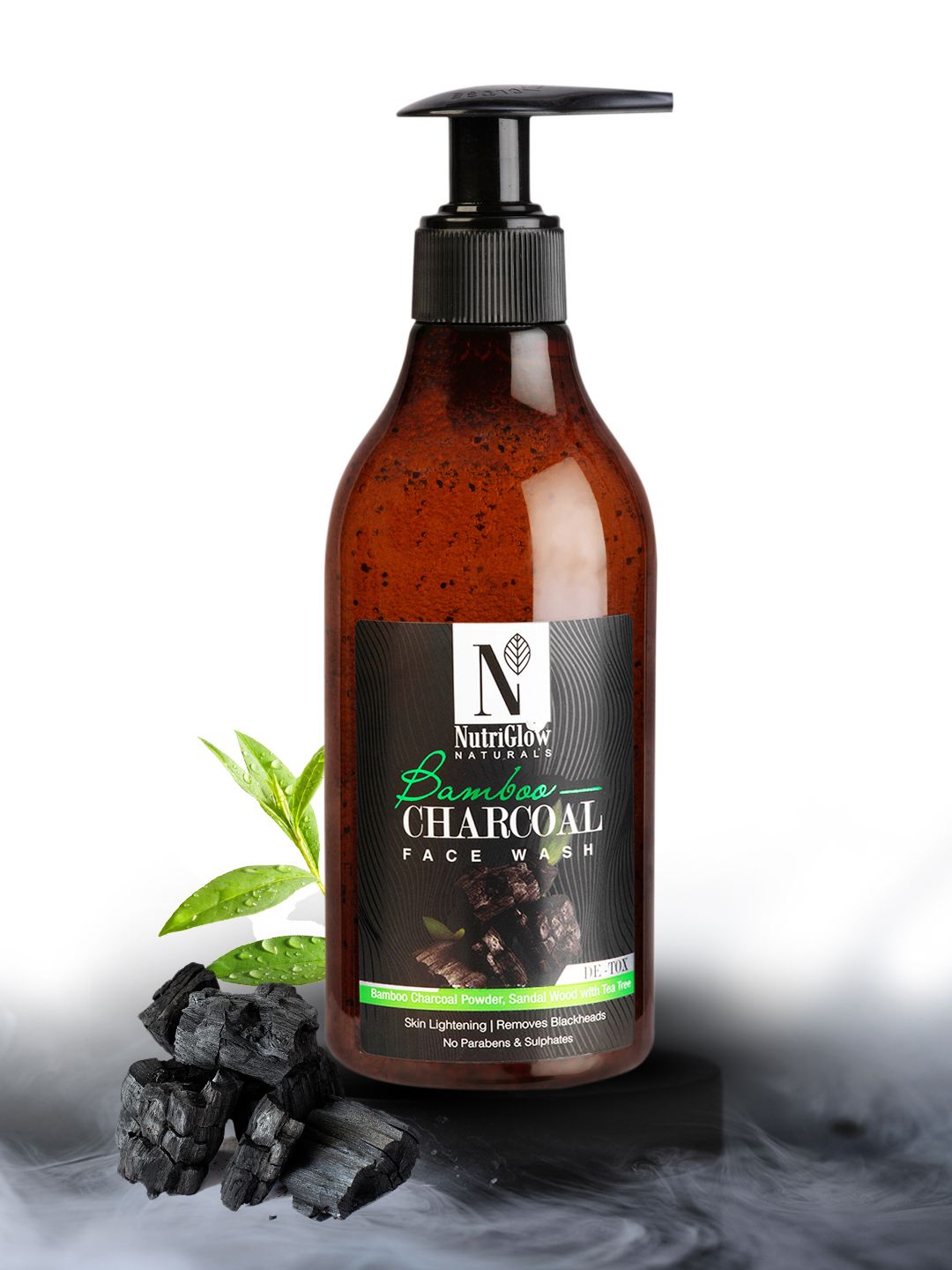 NutriGlow Bamboo Charcoal Skin Lightening Sustainable Face Wash 300 ml