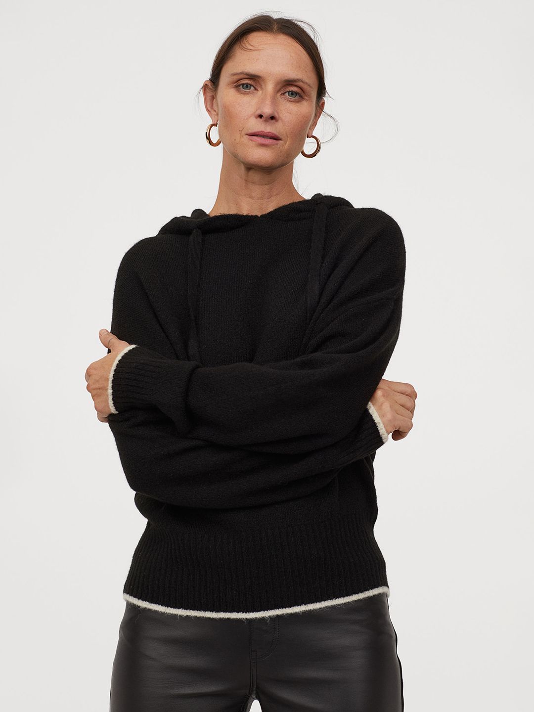 fine knit hooded jumper