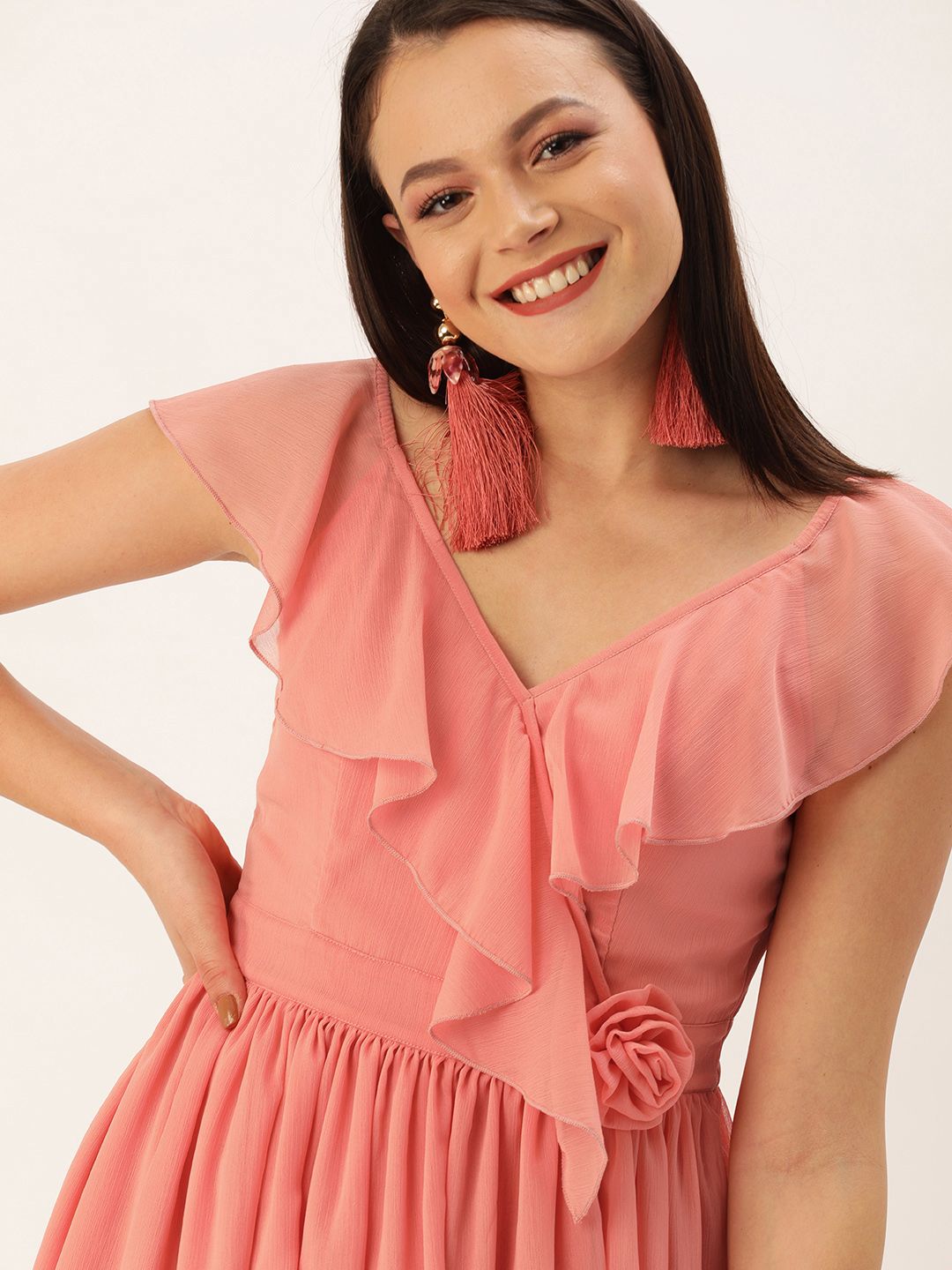strapless open back dress PINK BUTTA MAXI main image 1