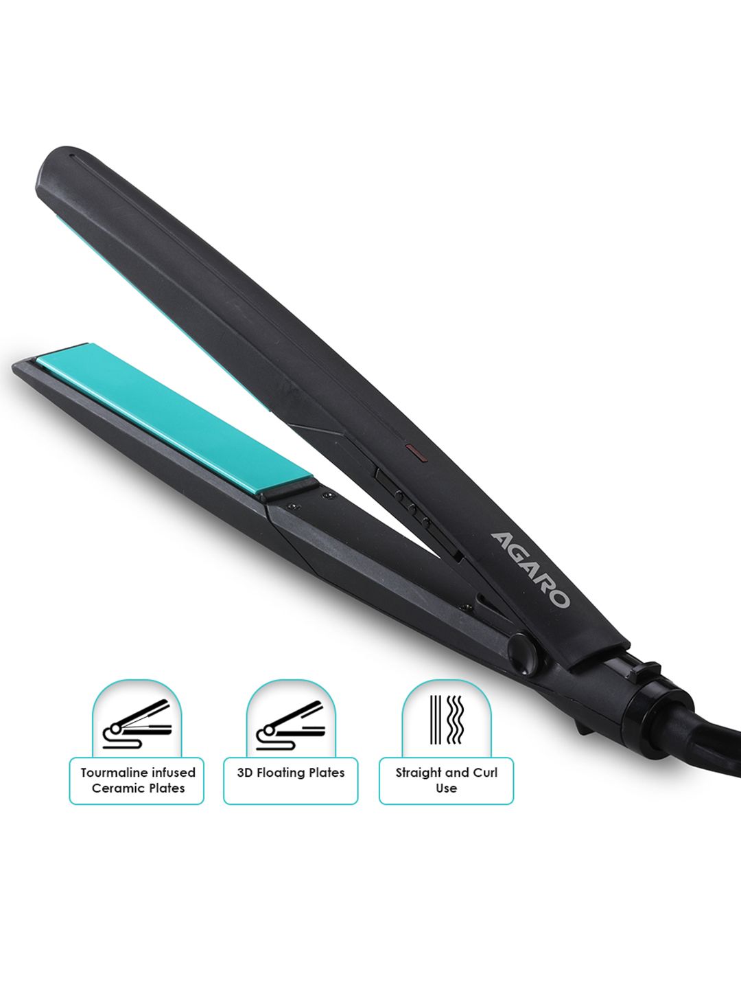 Agaro HS2522 Hair Straightner - Black & Blue Price in India