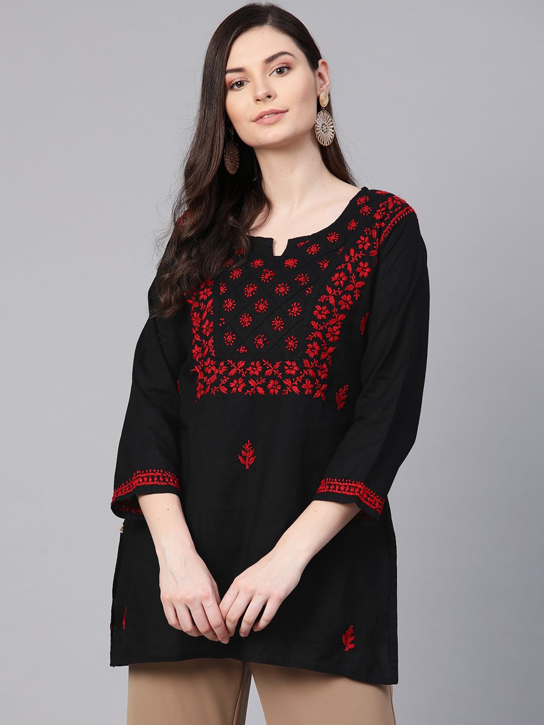 Black and red outlet kurtis