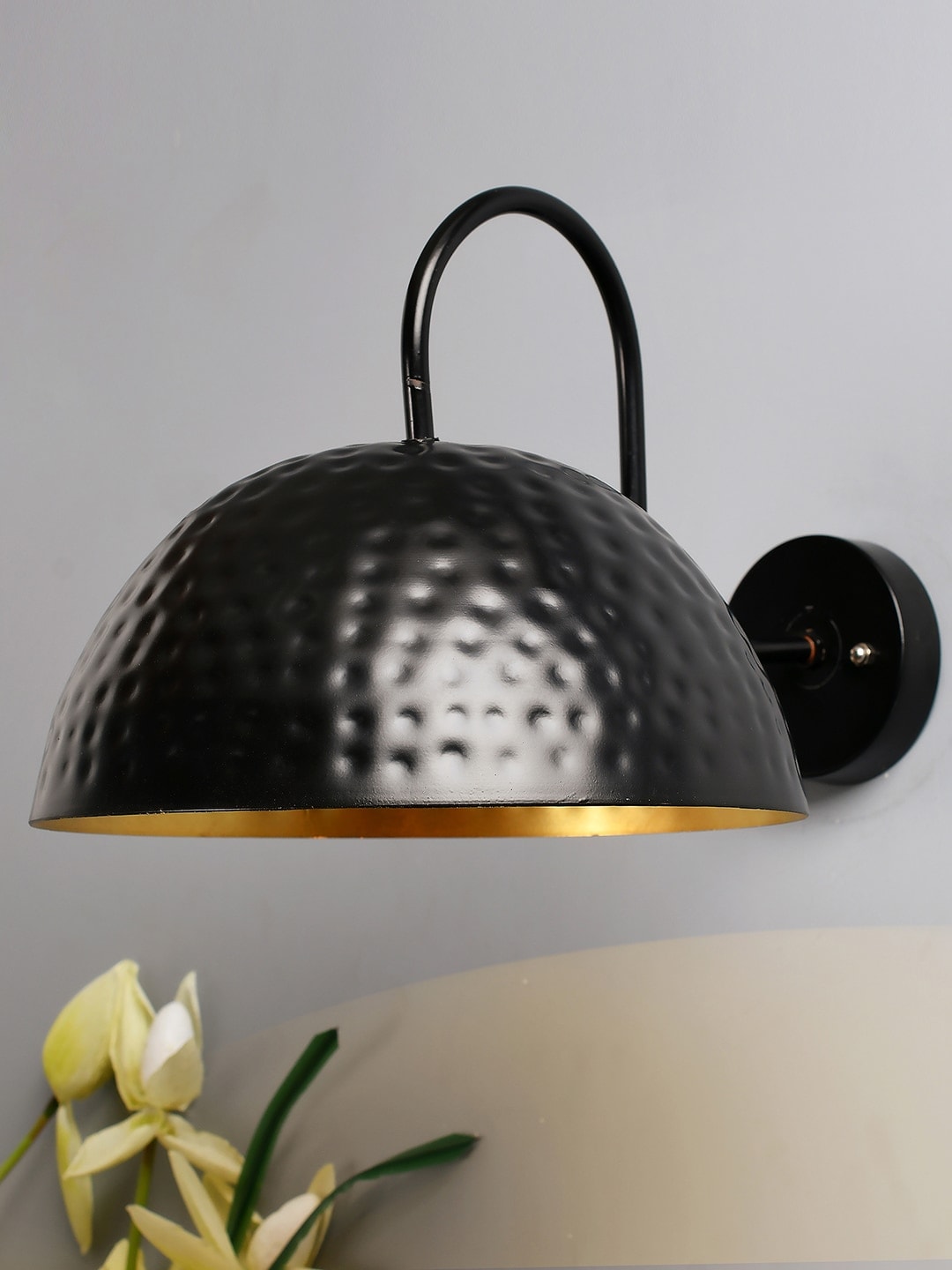 Homesake Black Textured Handcrafted Wall Lamp Price in India