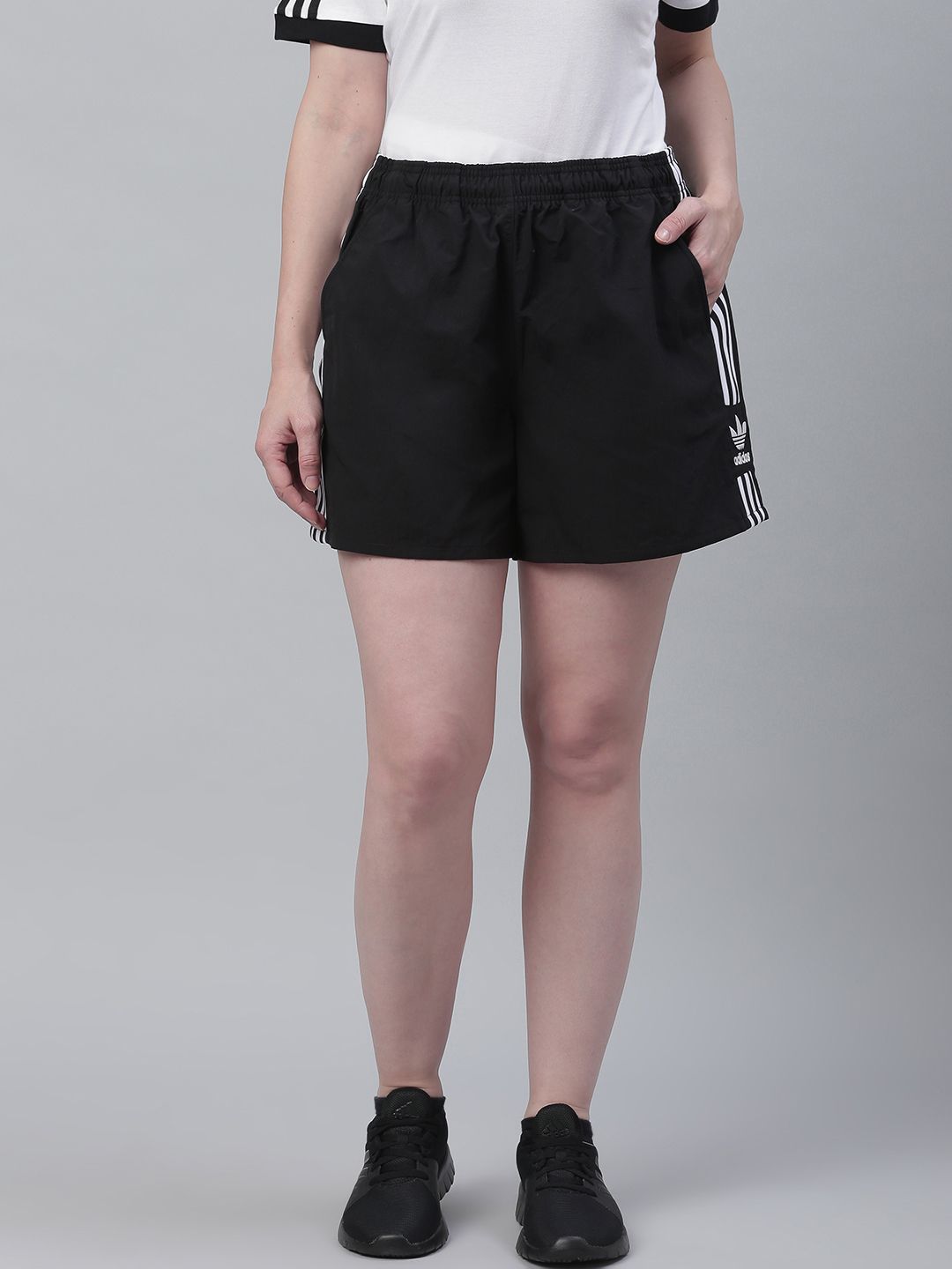 ADIDAS Originals Women Black Solid Sports Shorts