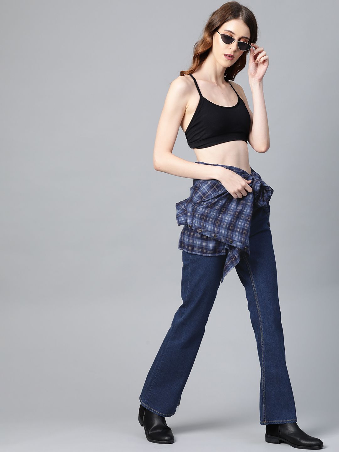 Roadster Women Navy Blue Bootcut High-Rise Clean Look Stretchable Jeans Price in India