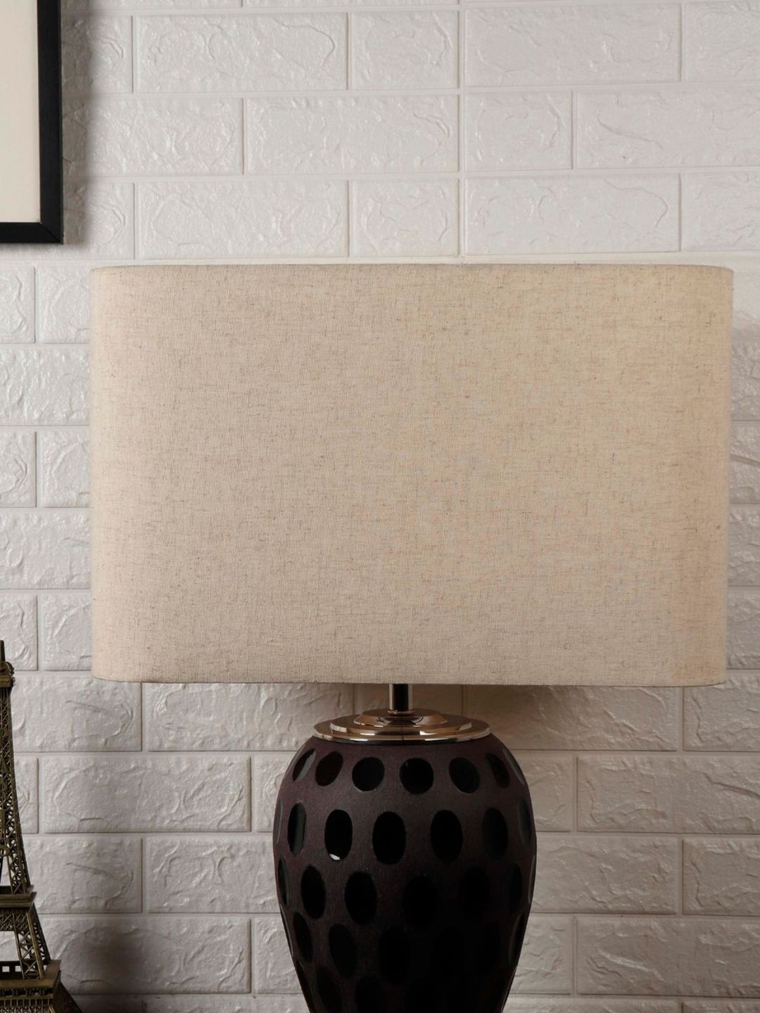 Grated Ginger Beige Solid Handcrafted Table Lamp Price in India