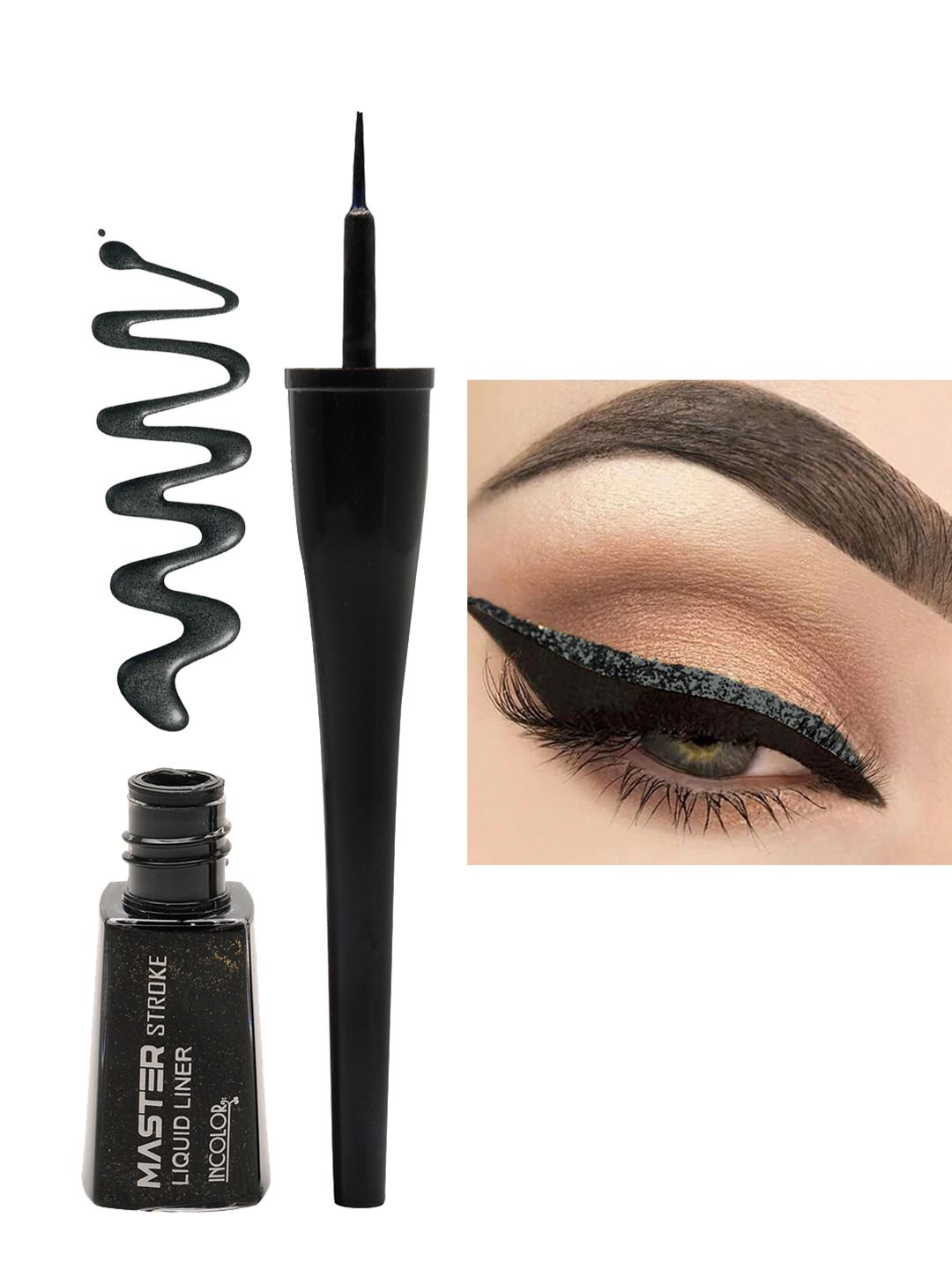 INCOLOR Master Stroke Very Black Liquid Eyeliner 02 Price in India