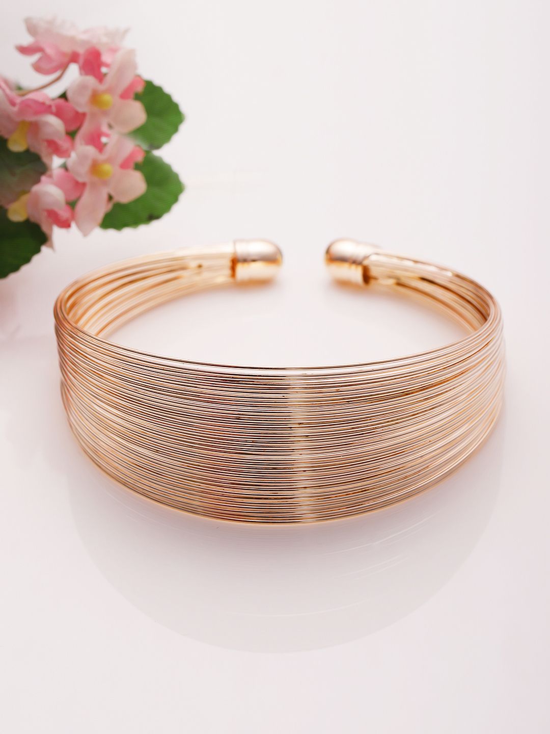 Rubans Women Rose Gold-Plated Cuff Bracelet Price in India