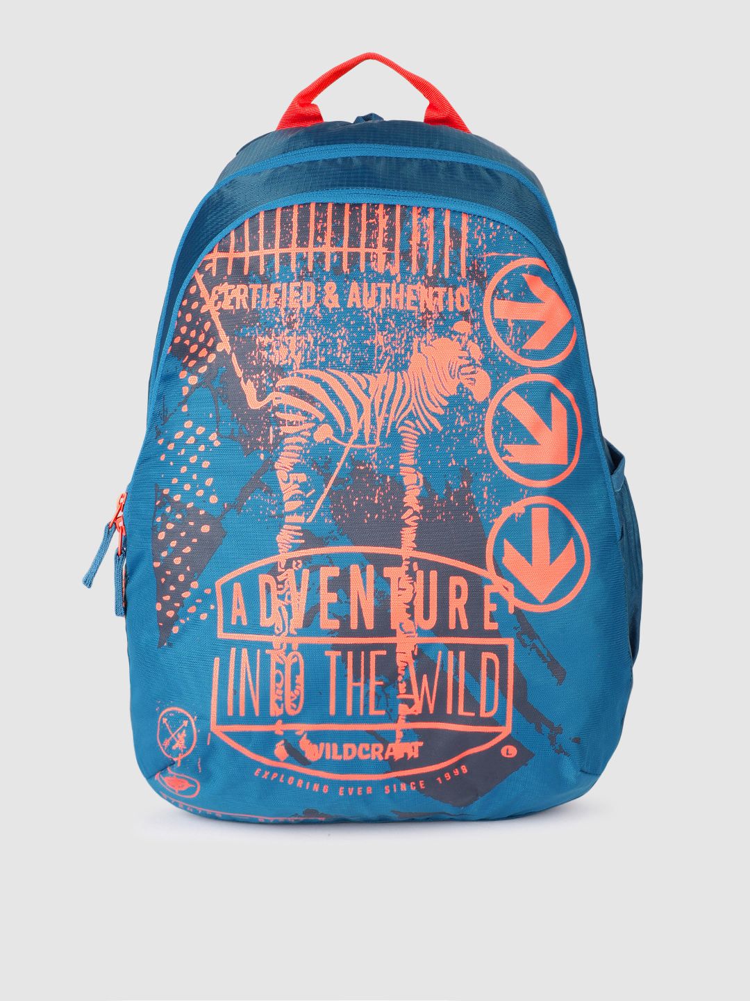 Wildcraft Unisex Blue & Orange Printed Backpack Price in India