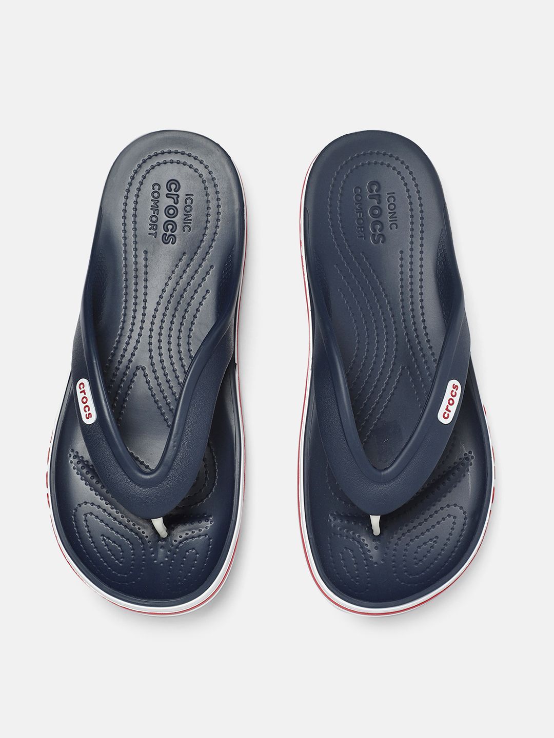 Crocs Unisex Navy Blue Solid Bayaband Thong Flip-Flops Price in India