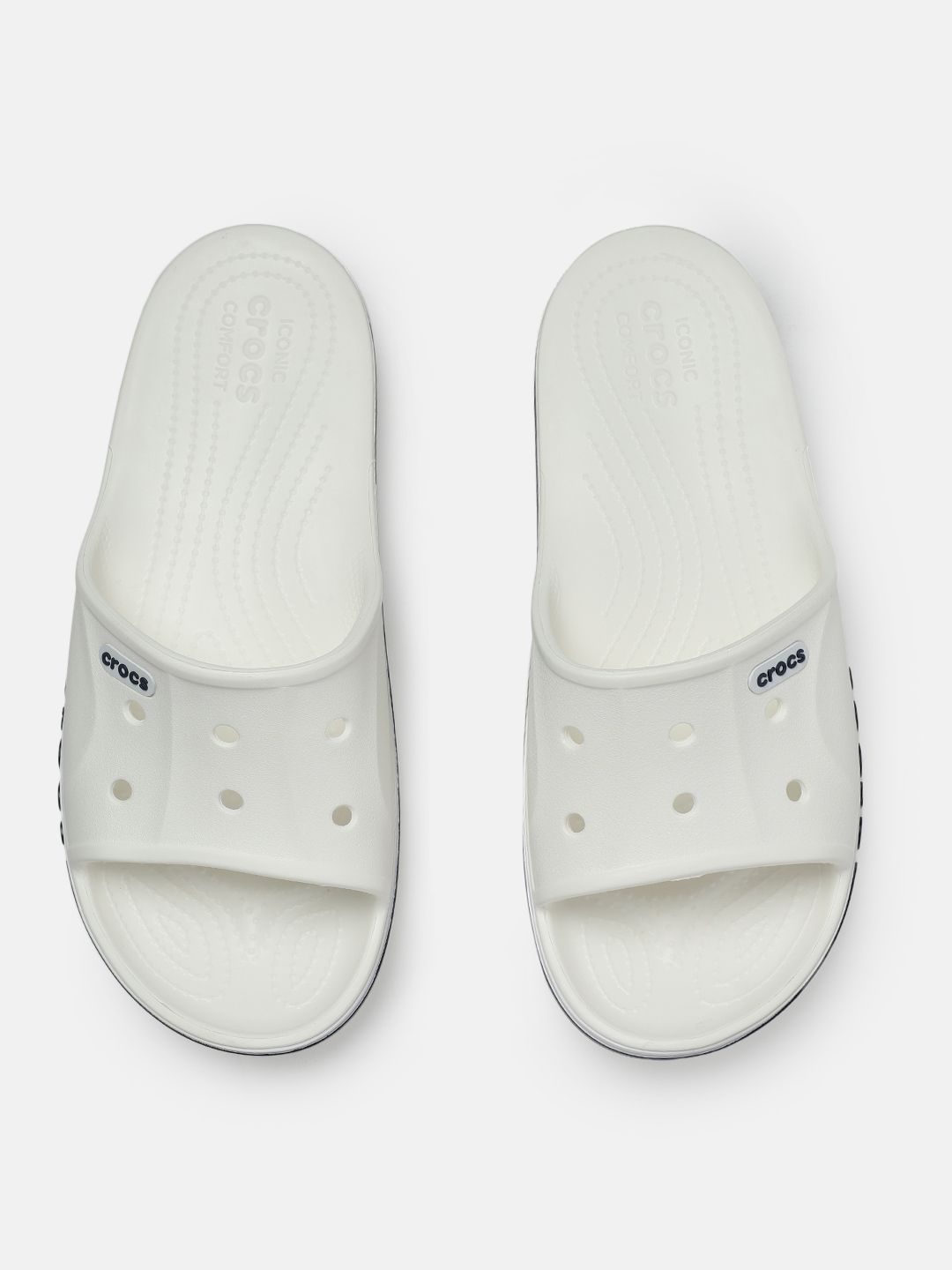 Crocs Unisex White Solid Bayaband Sliders Price in India