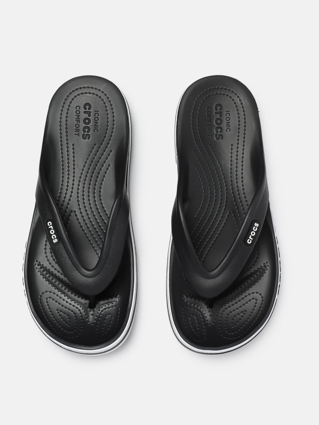 Crocs Unisex Black Solid Thong Flip-Flops Price in India