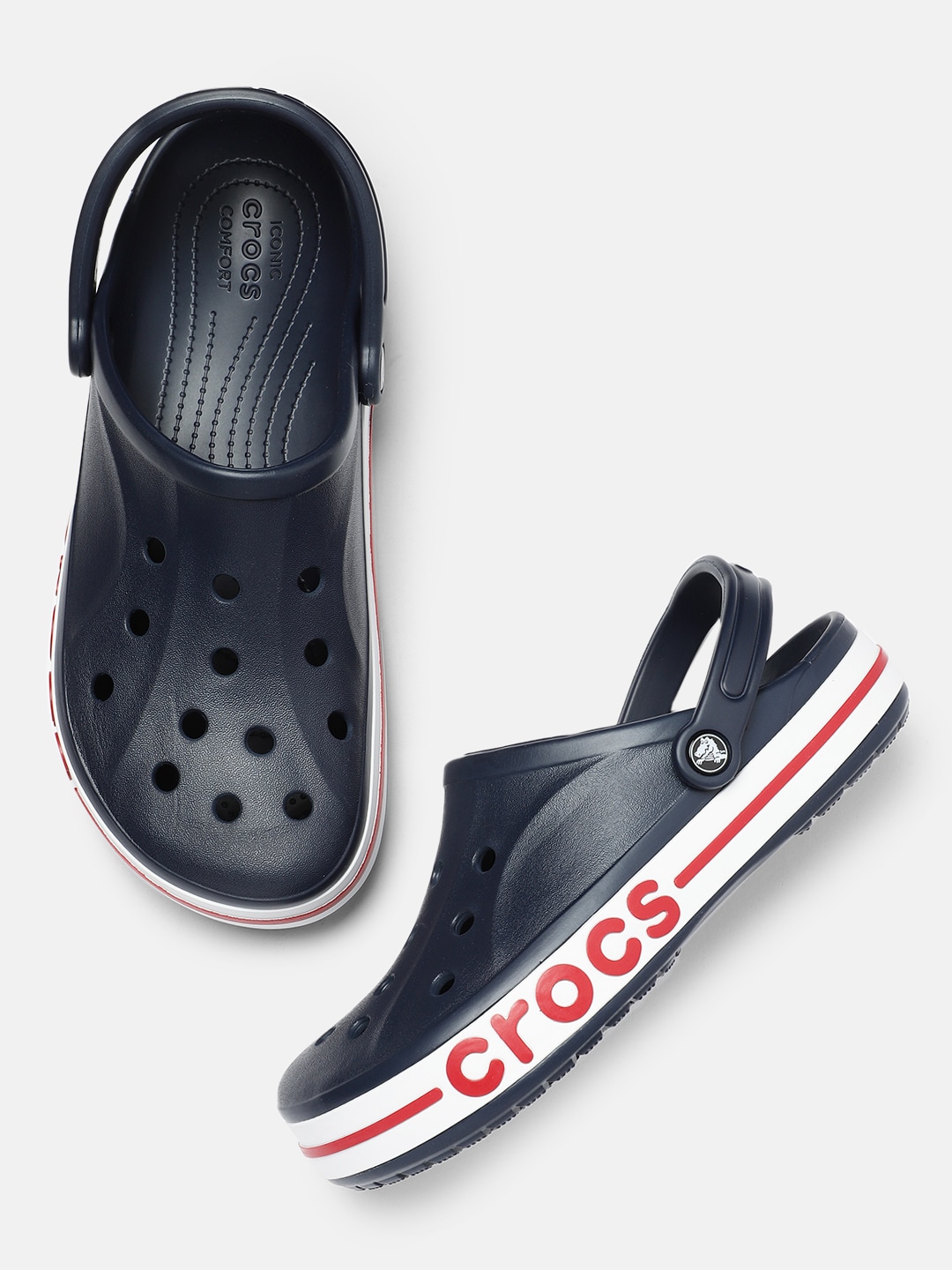 Crocs Unisex Navy Blue Solid Bayaband Clogs Price in India