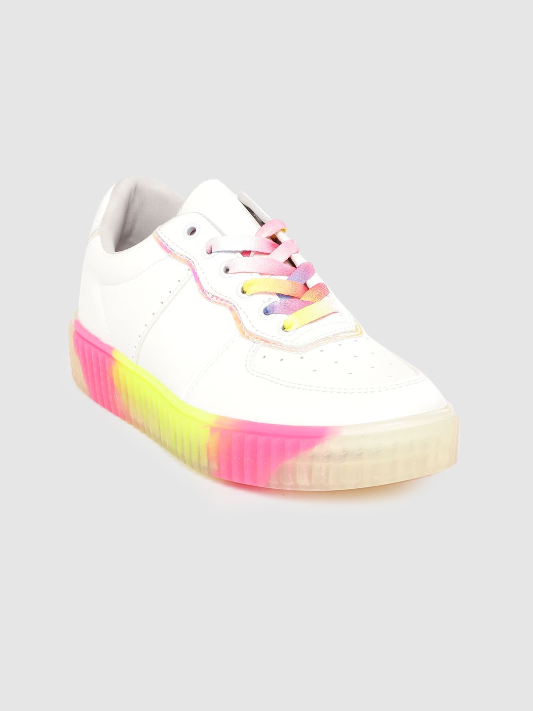 Lavie Women White & Pink Solid Sneakers Price in India