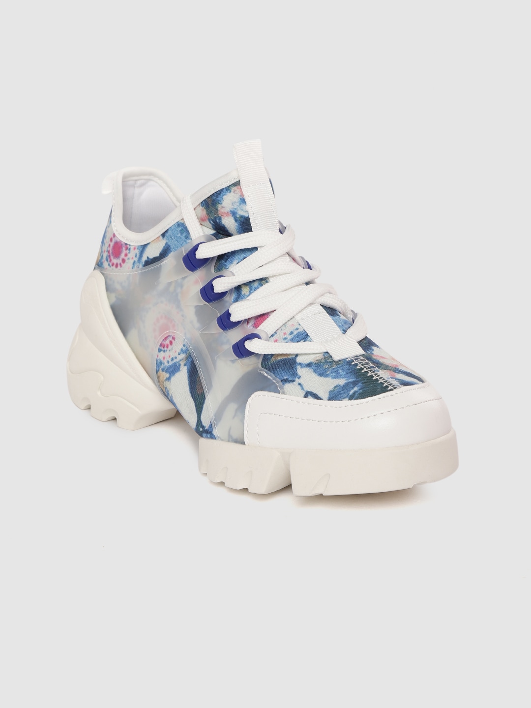 Lavie Women Blue & White Printed Sneakers Price in India