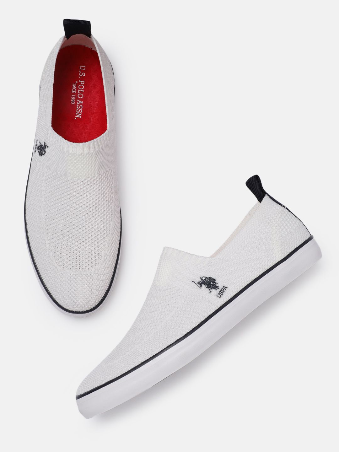 U.S. Polo Assn. Men White Slip-On OCTAVIA Slip-On Sneakers