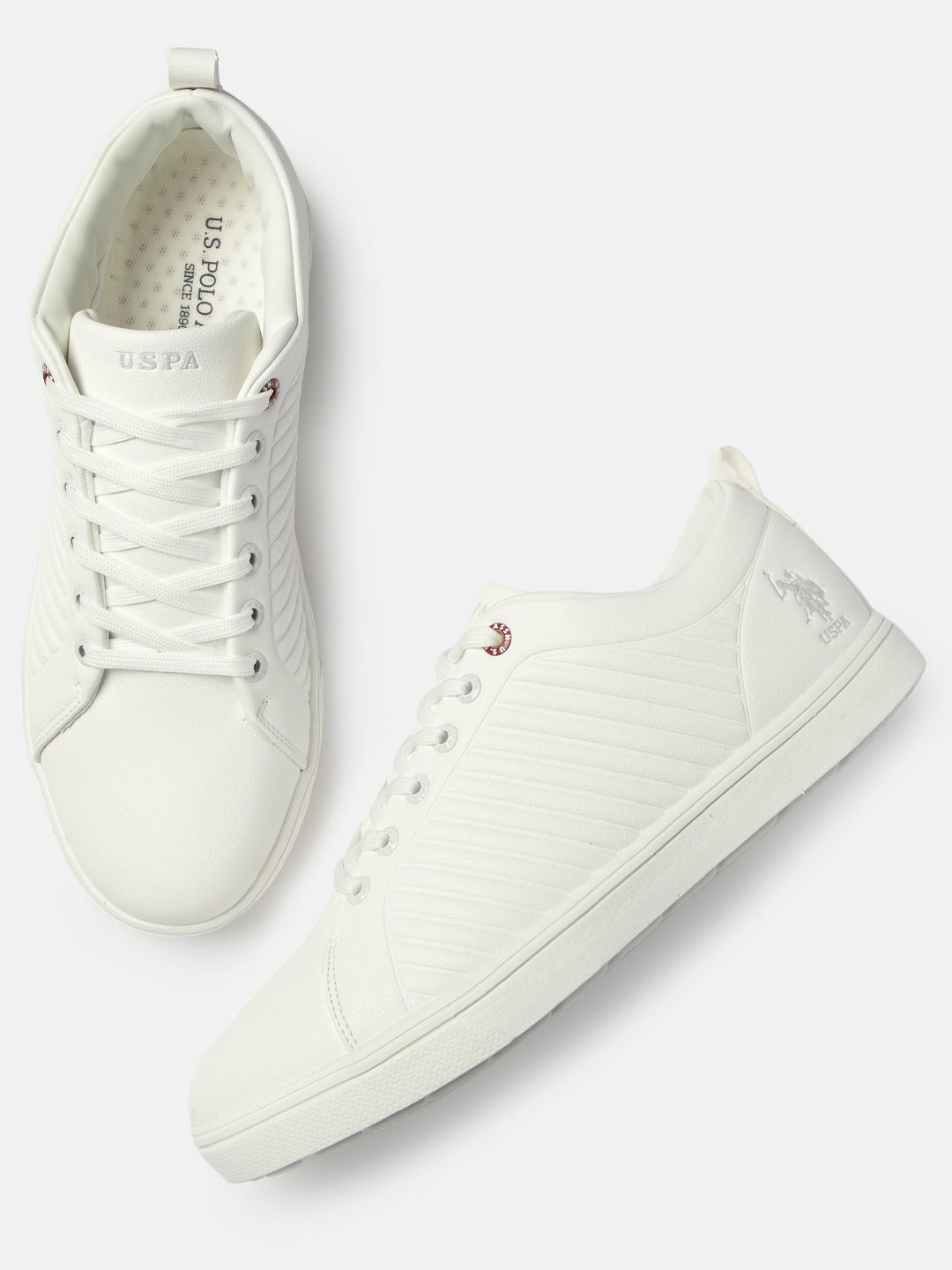 U.S. Polo Assn. Men White Solid ZETH Sneakers