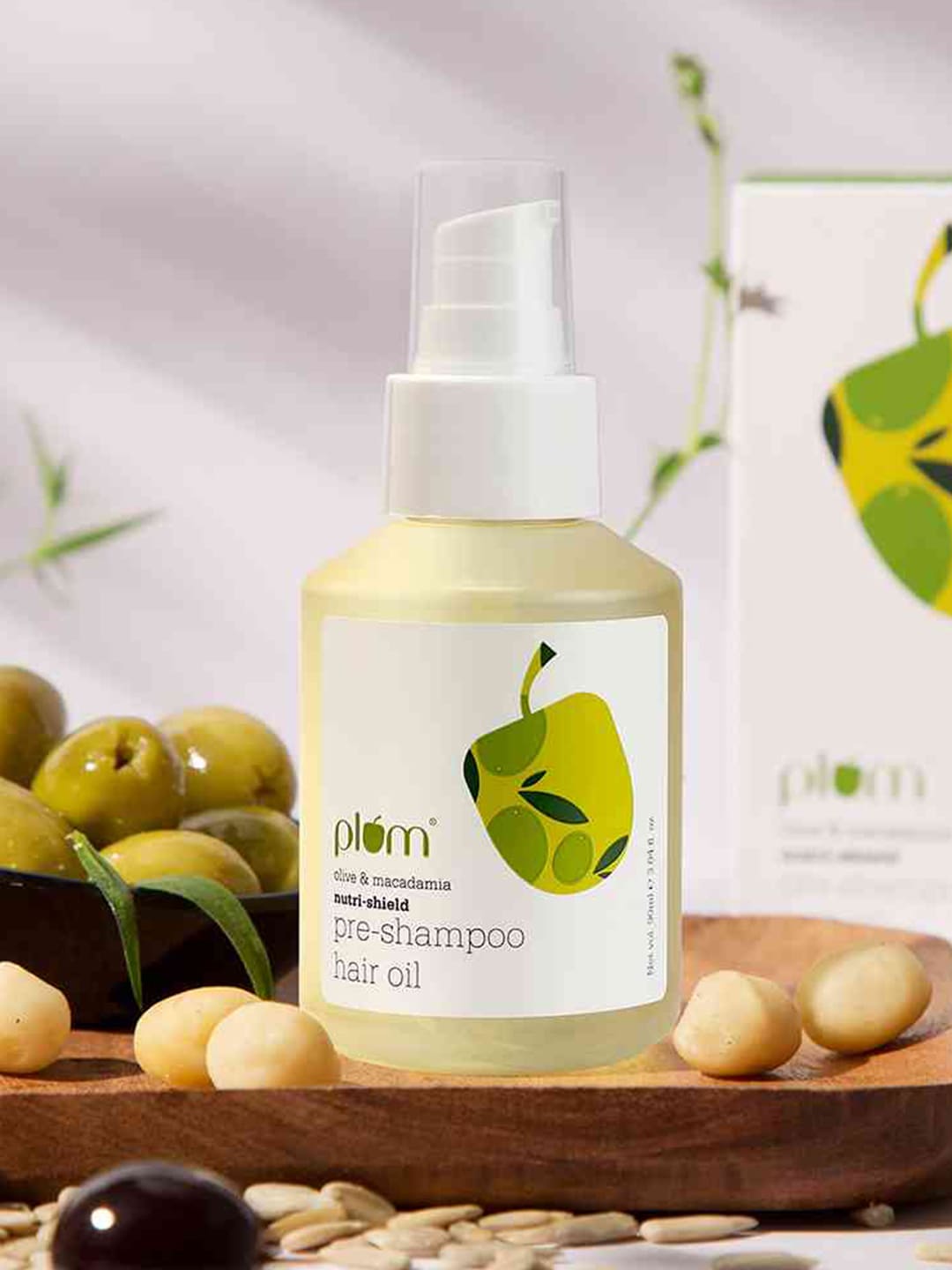 Plum Unisex Olive & Macadamia Nutri-Shield Pre-Shampoo Hair Oil 90ml Price in India