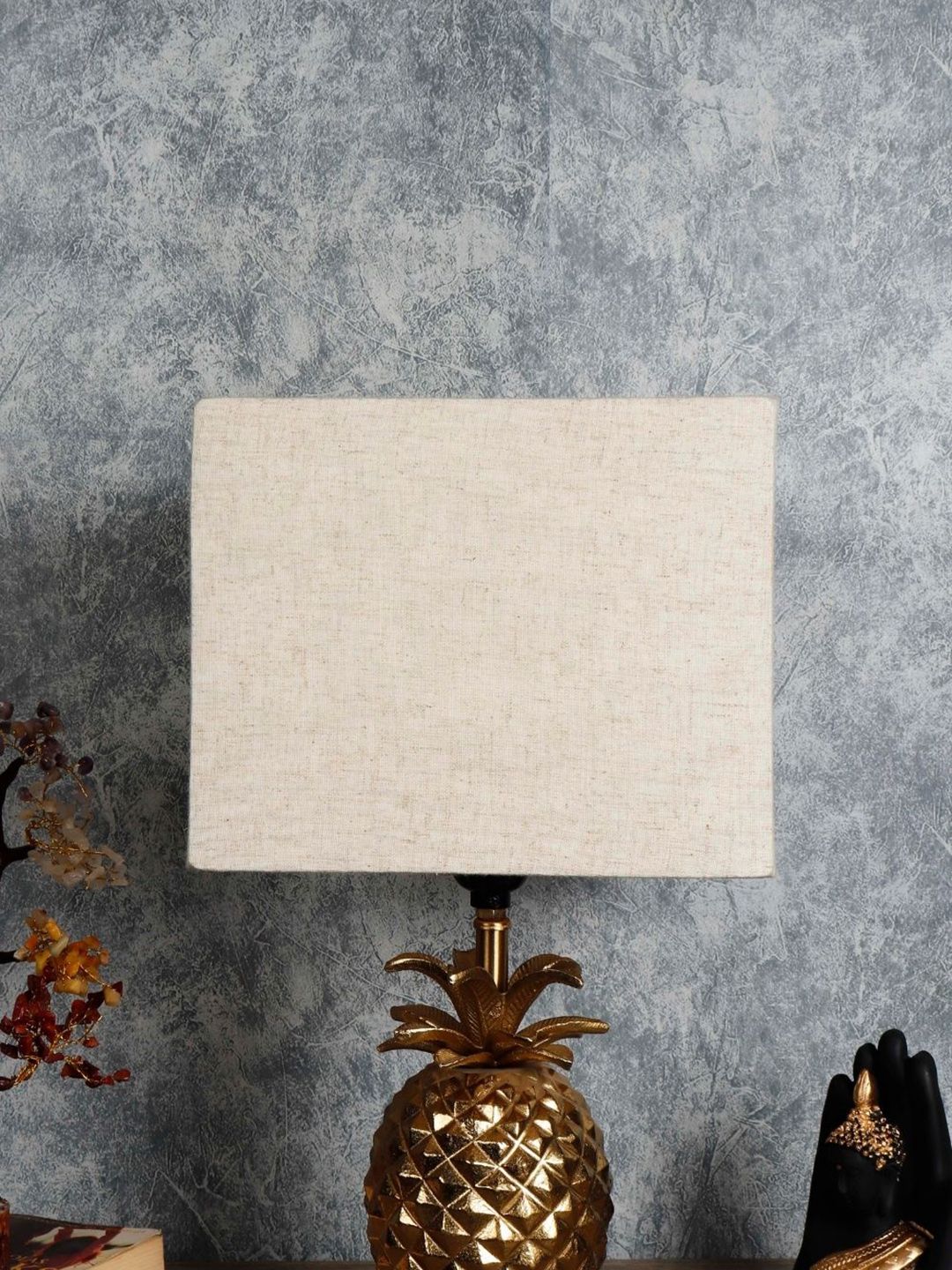 Grated Ginger Beige Solid Handcrafted Bedside Standard Lamp Price in India