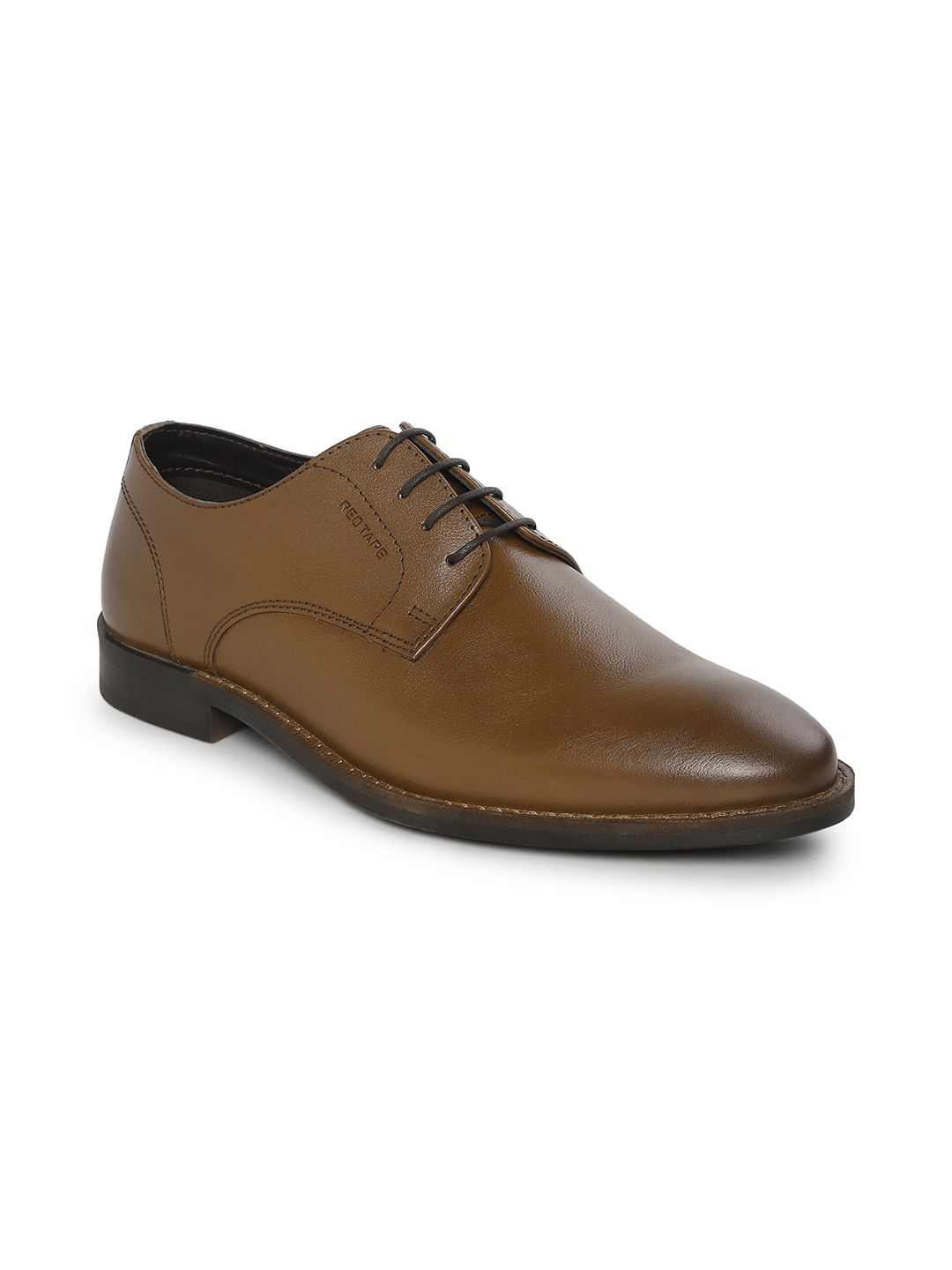 Red Tape Men Brown Solid Leather Formal Derbys