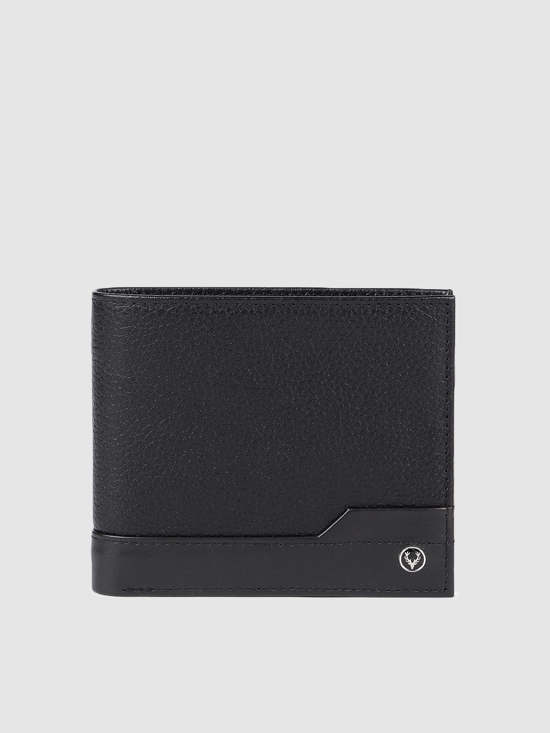 Allen Solly Allen Solly Men Black Solid Two Fold Leather Wallet