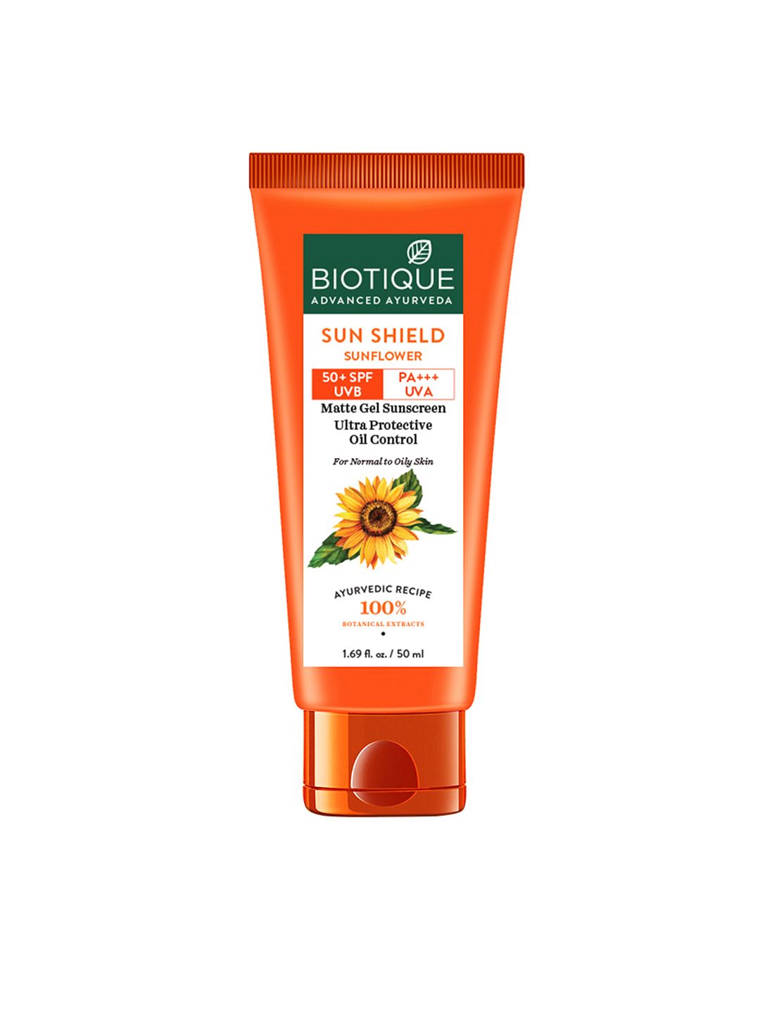 Biotique Unisex Sun Shield SPF 50 UVB/PA+++ UVA  Bio Sunflower Matte Sunscreen Gel 50 ml