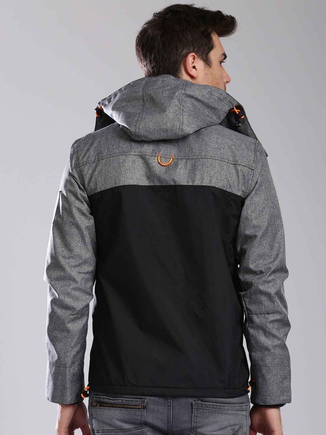 Buy Superdry Black & Grey Hooded Wind Attacker Jacket - Jackets