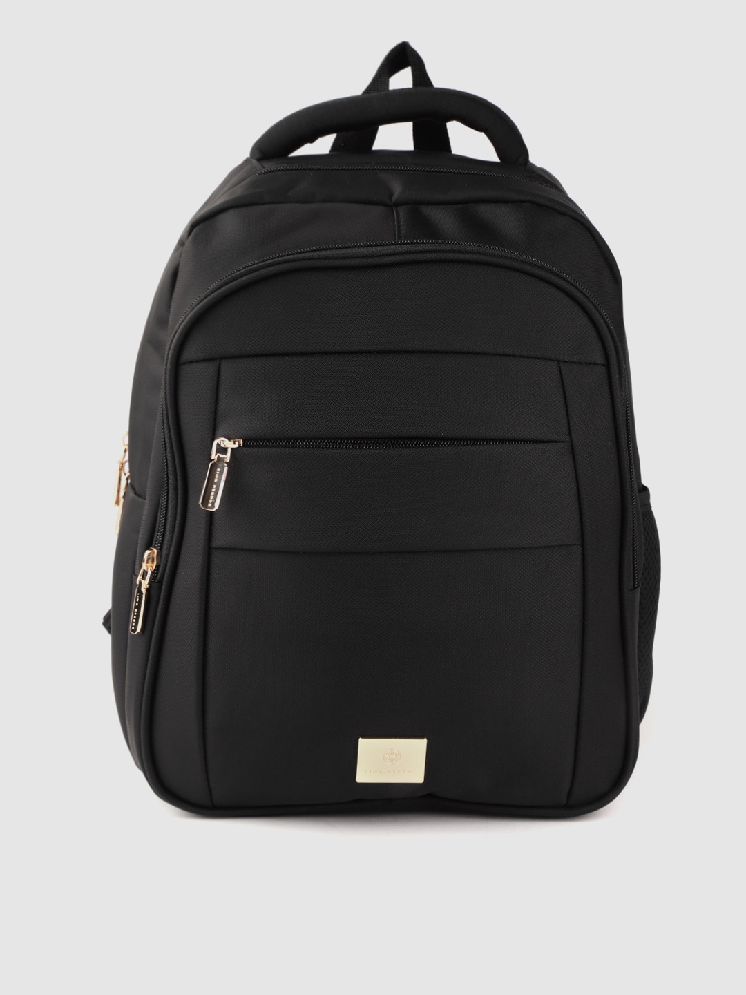 Lino Perros Women Black Solid Laptop Backpack Price in India