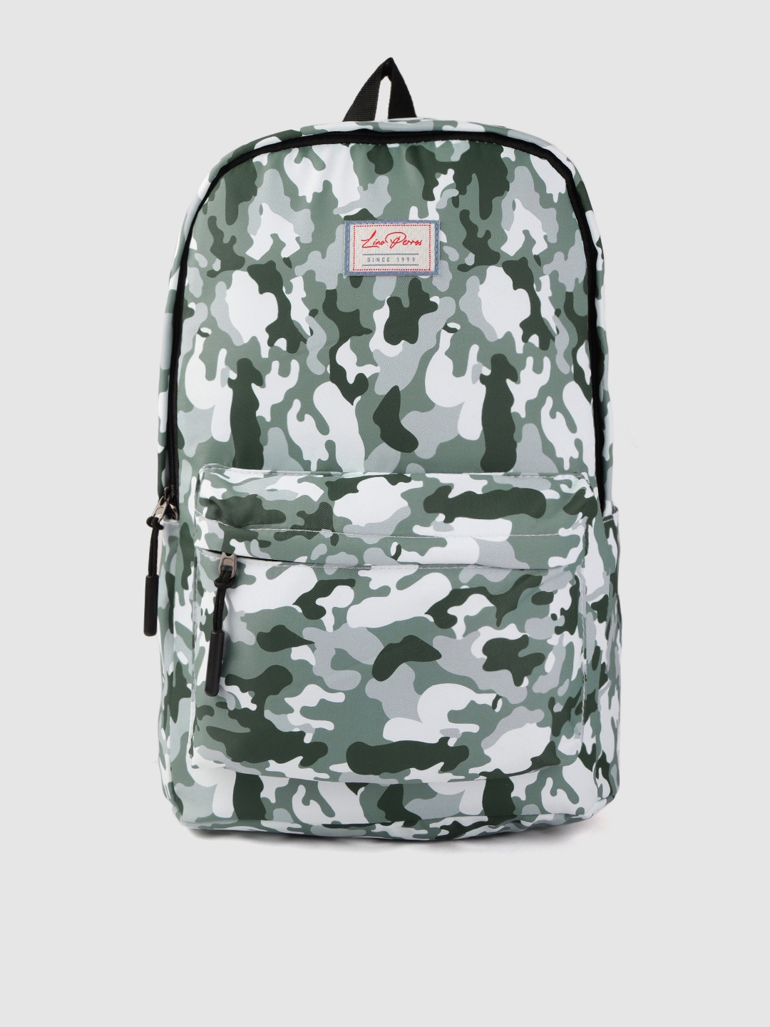 Lino Perros Women Olive Green & White Camouflage Print Laptop Backpack Price in India